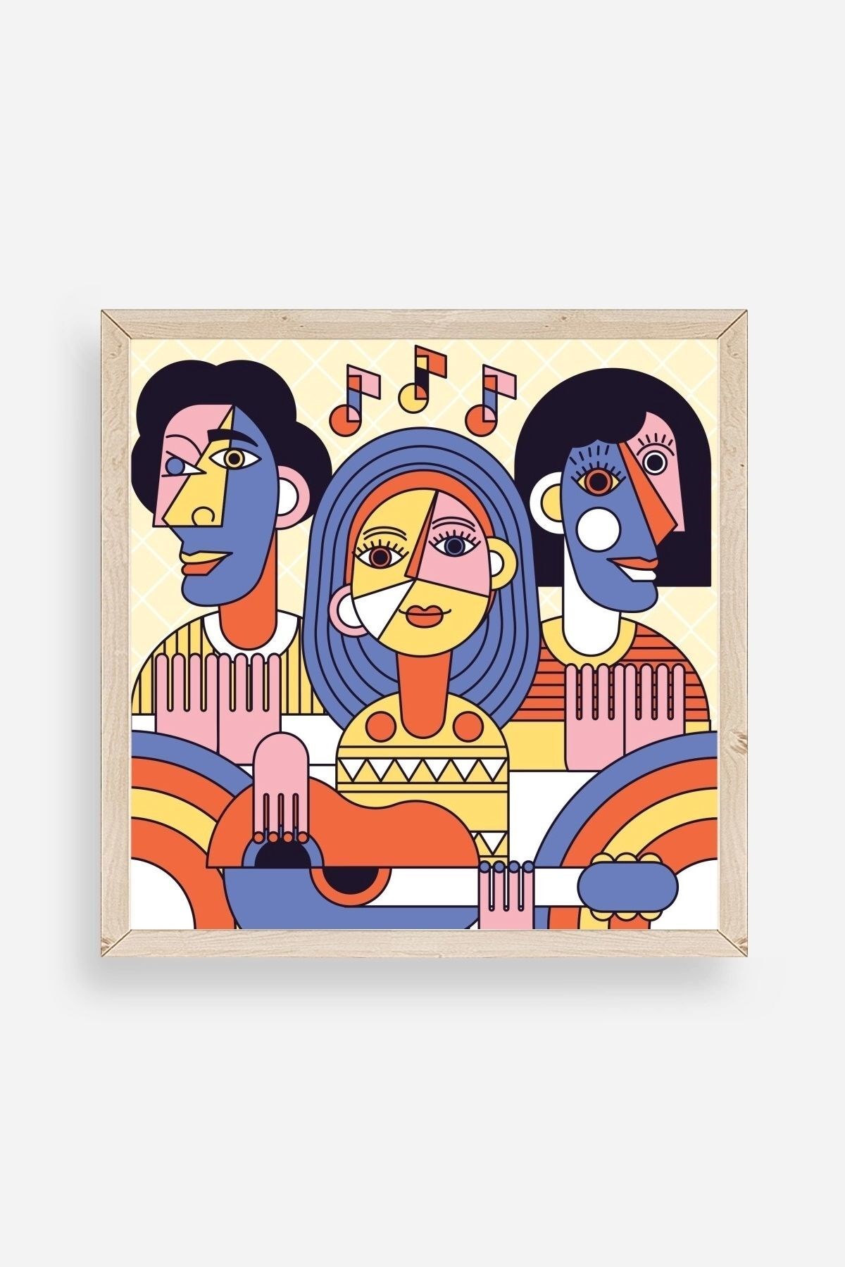 Modern Ahşap Çerçeveli Tablo 23 x 23