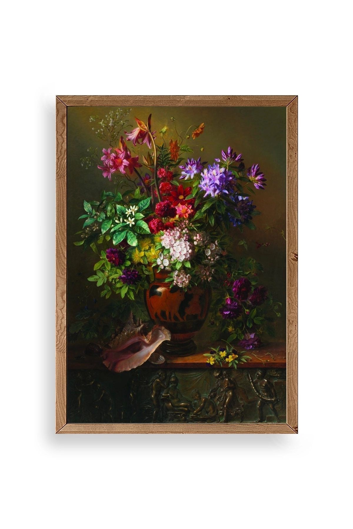 Çiçekler Ahşap Çerçeveli Tablo 23 x 30