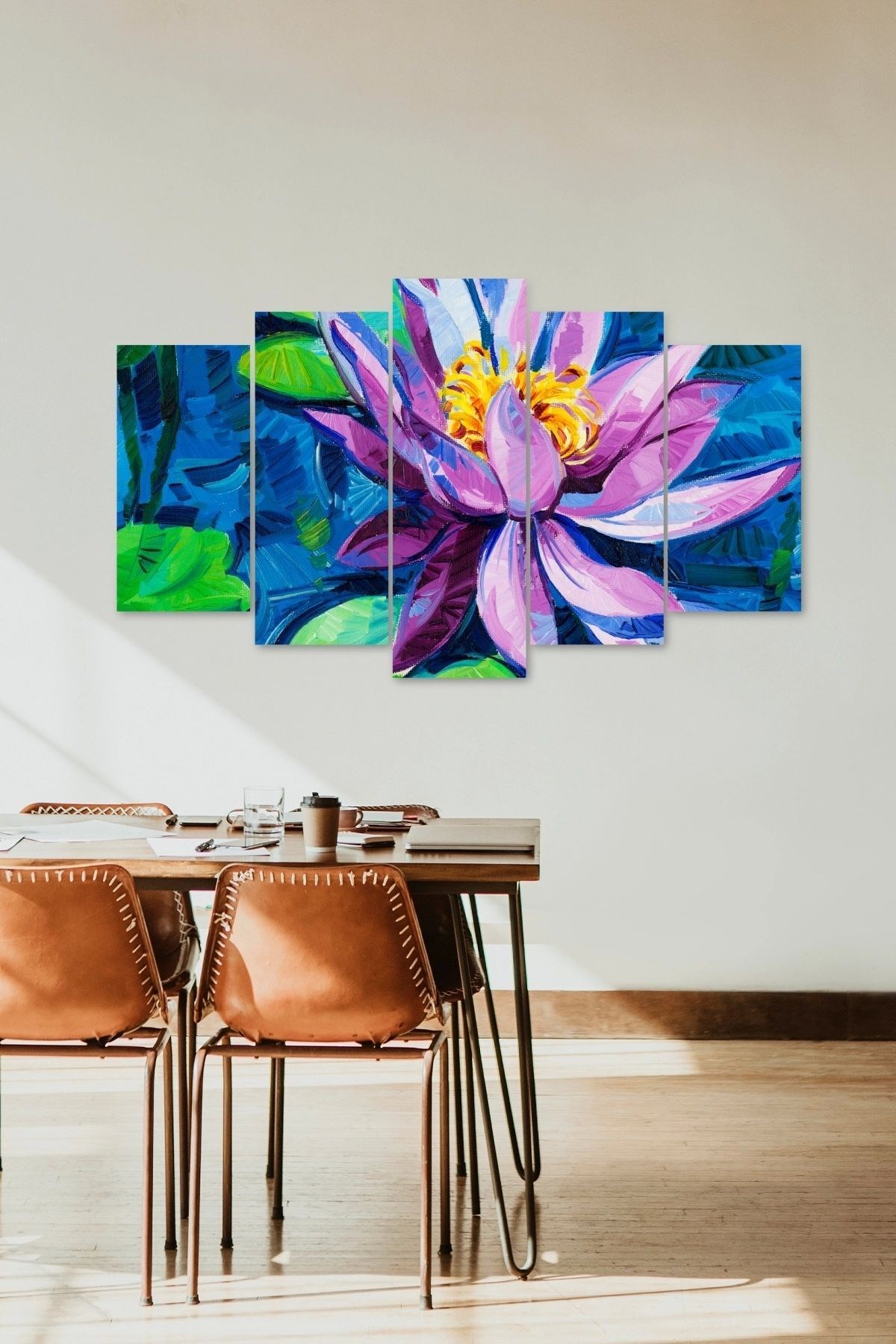 Çiçekler 5 Parçalı Mdf Tablo 60 x 100