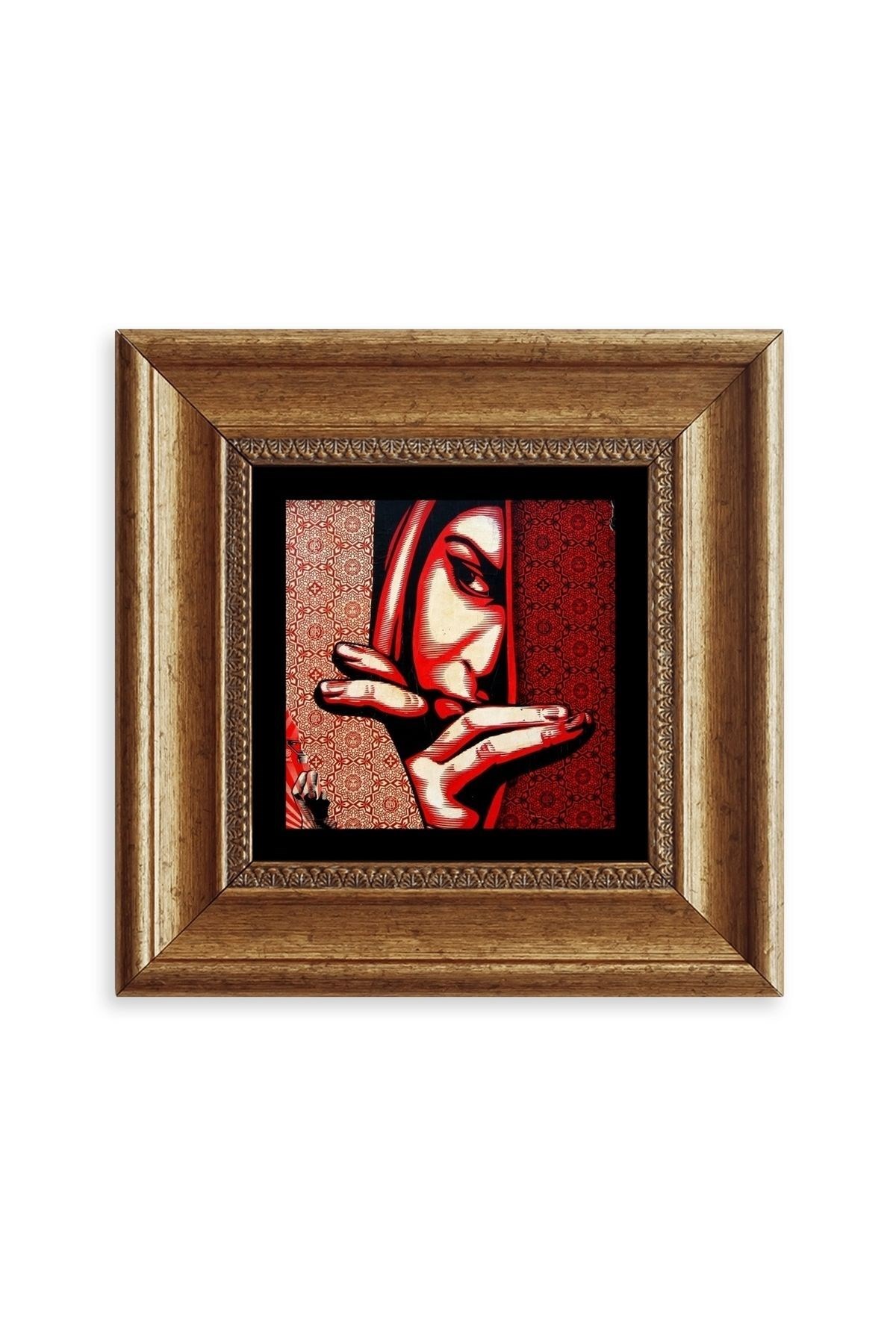 Kadın Çerçeveli Taş Tablo 20 cm