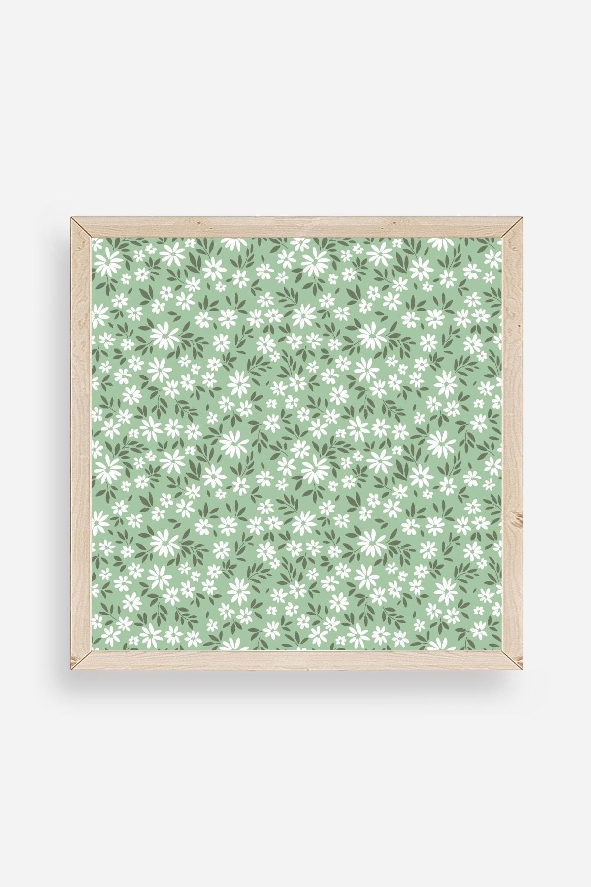 Çiçekler Ahşap Çerçeveli Tablo 50 x 50