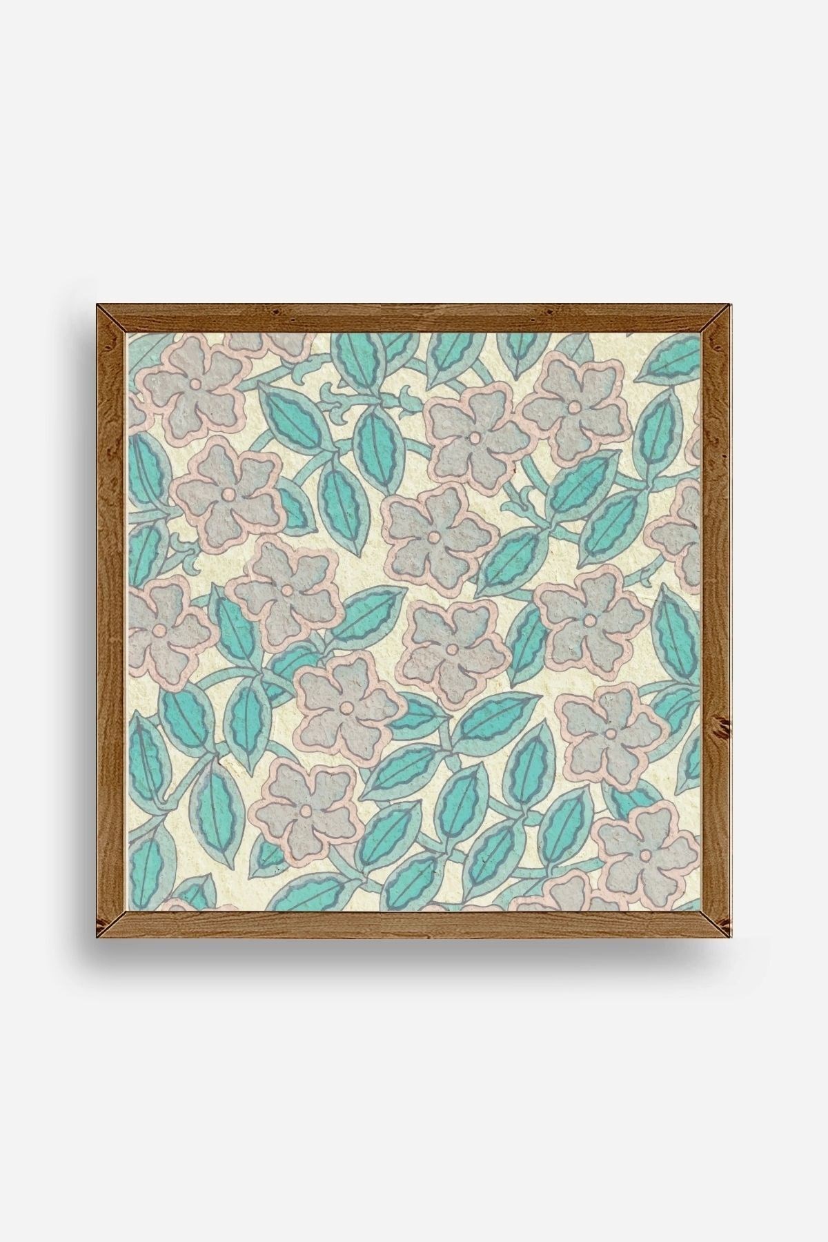 Çiçek Ahşap Çerçeveli Tablo 50 x 50