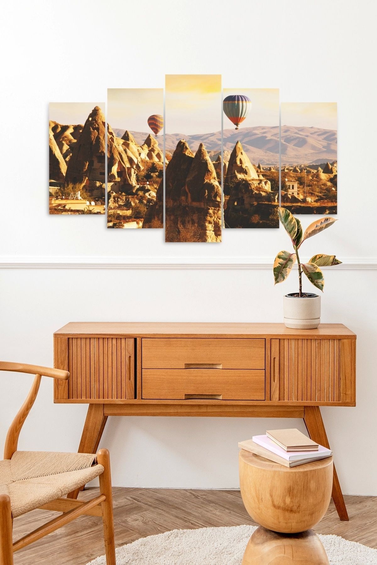 Kapadokya Manzara 5 Parçalı Mdf Tablo 60 x 100