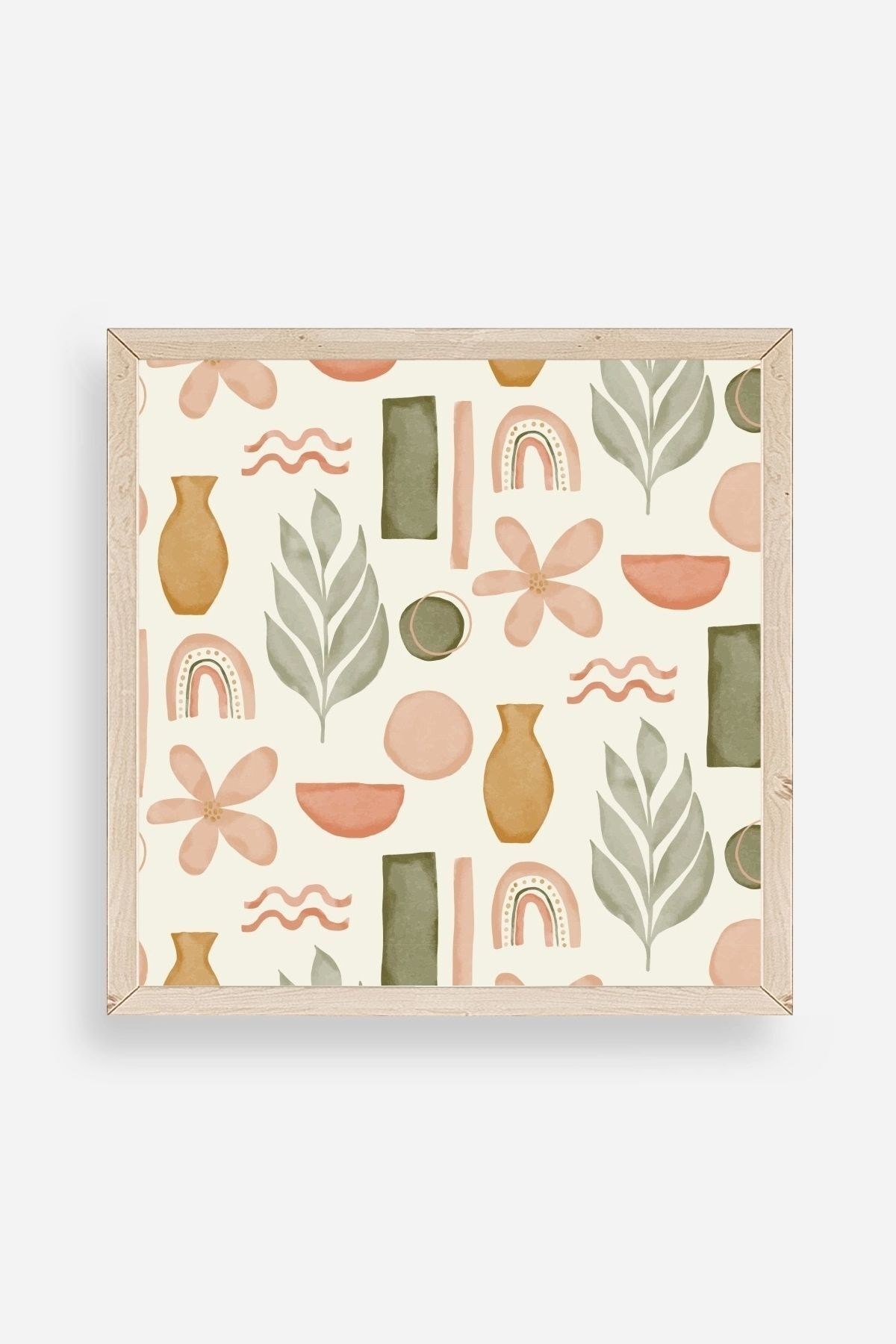 Yaprak Ahşap Çerçeveli Tablo 42 x 42