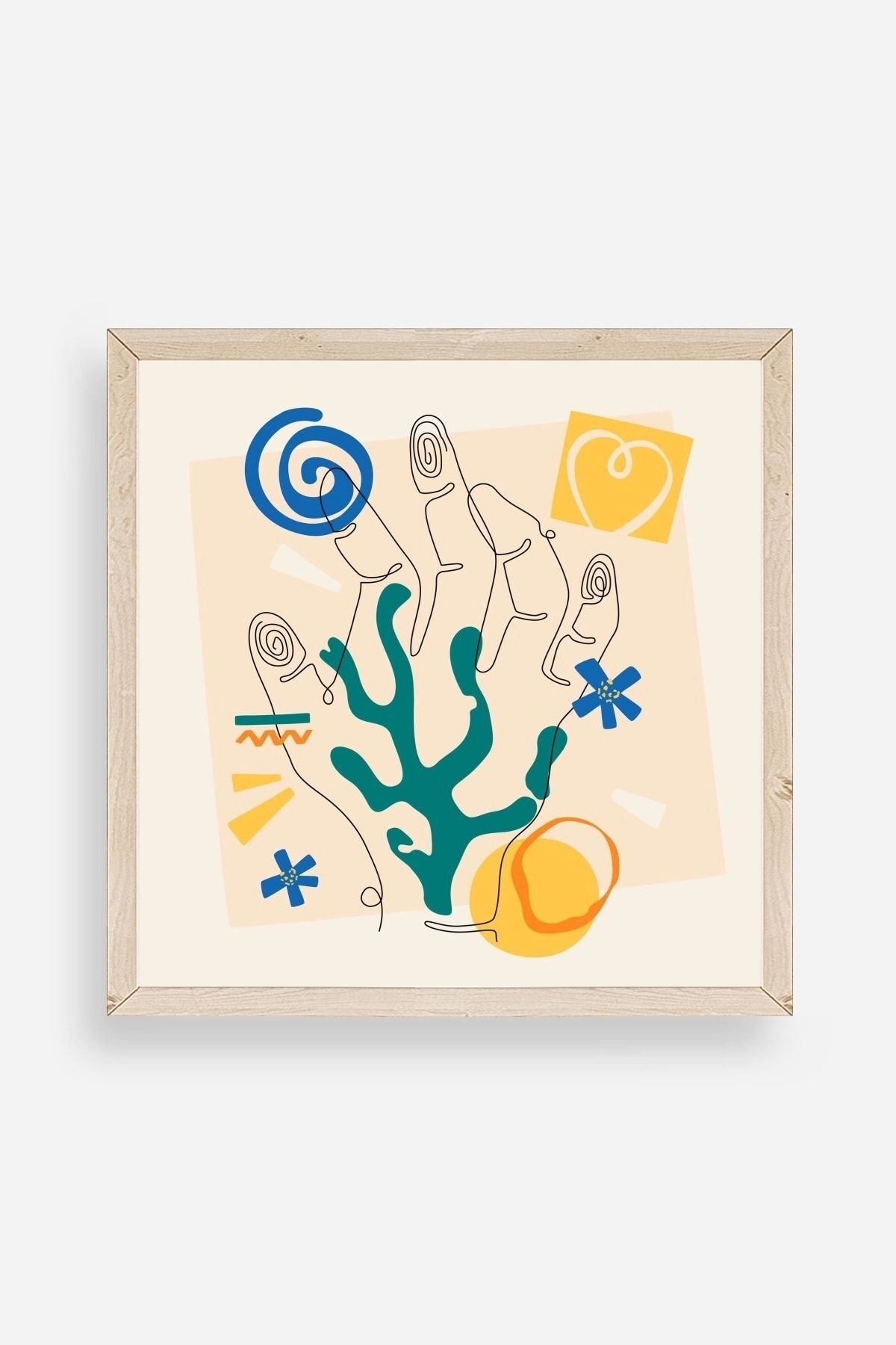 Deniz Ahşap Çerçeveli Tablo 50 x 50