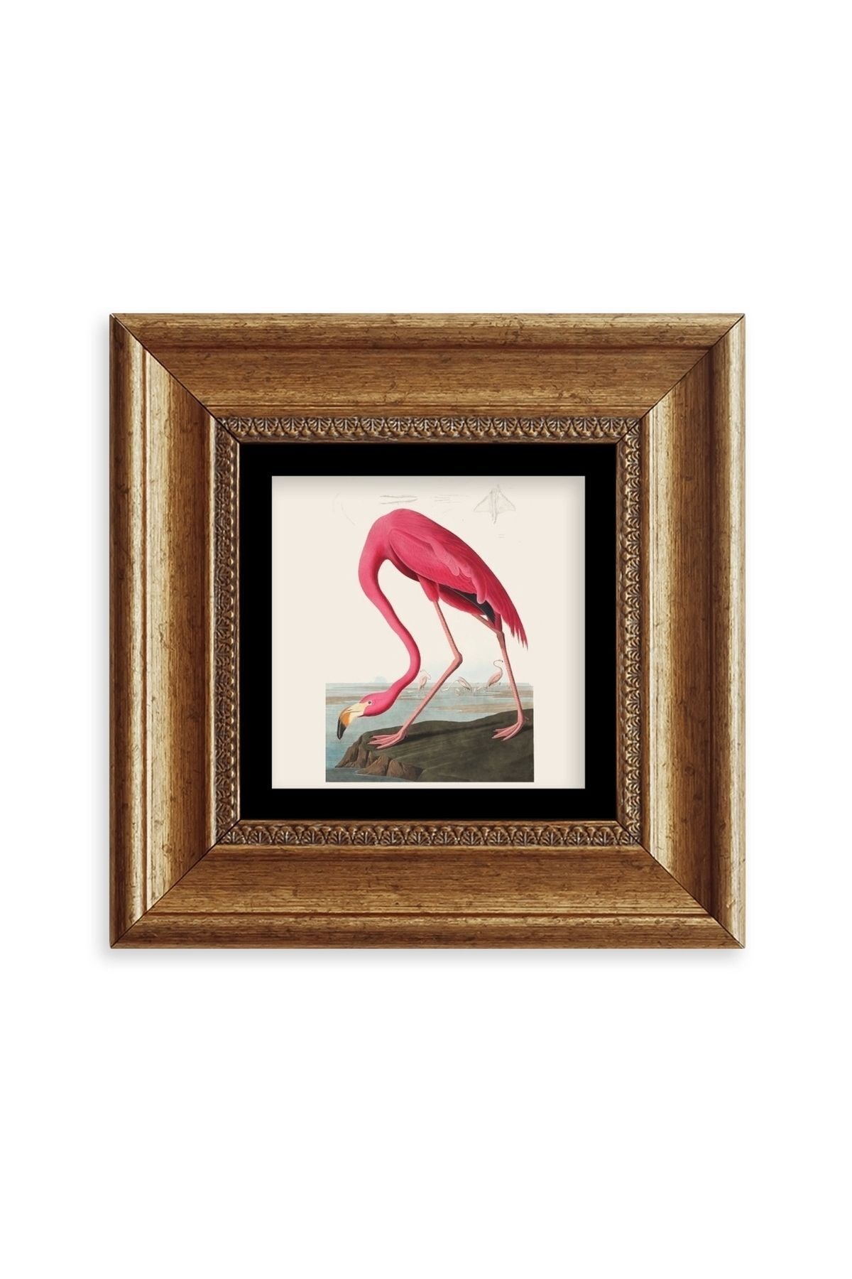 Flamingo Çerçeveli Taş Tablo 20 cm