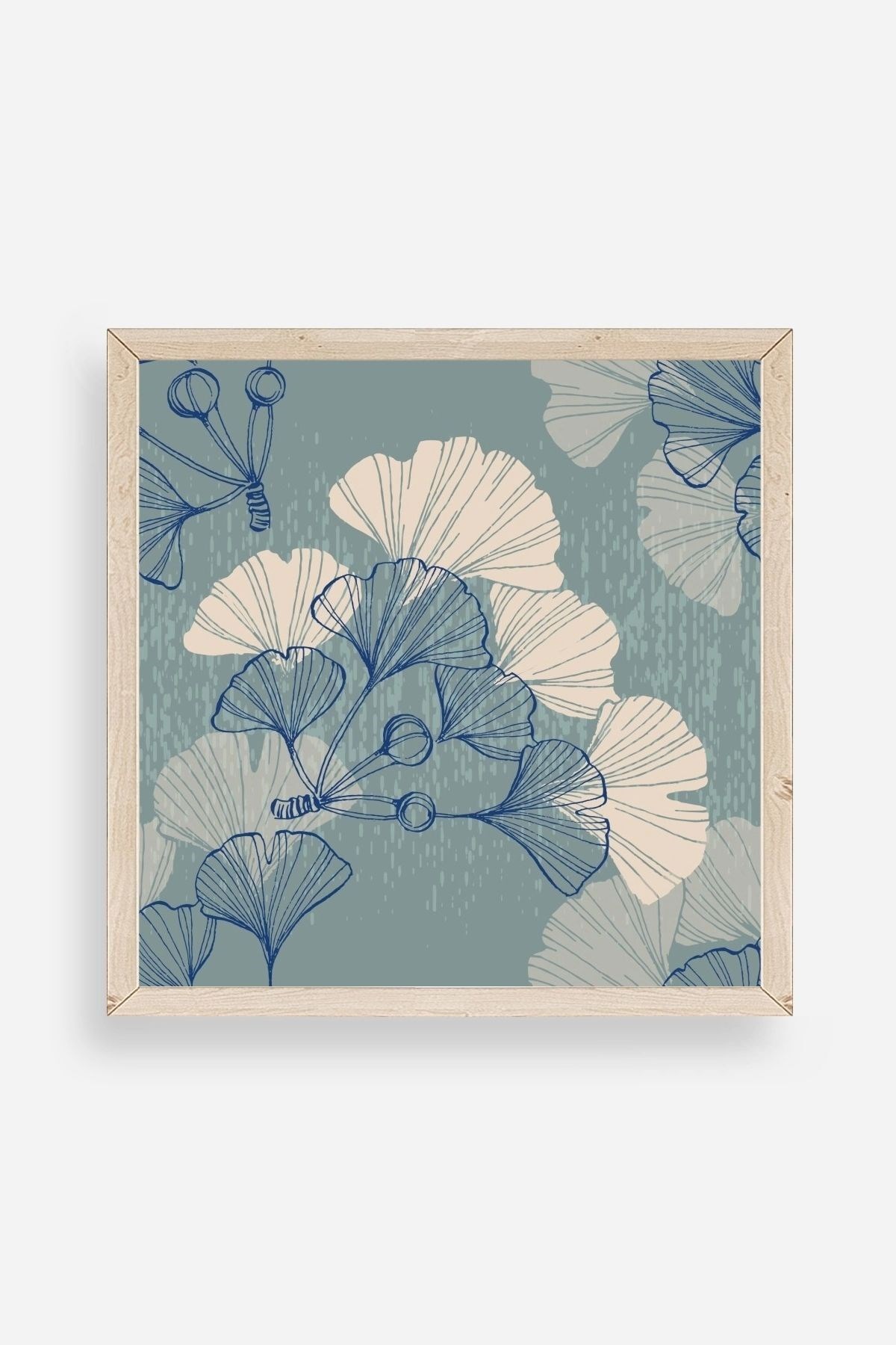 Çiçek Ahşap Çerçeveli Tablo 50 x 50