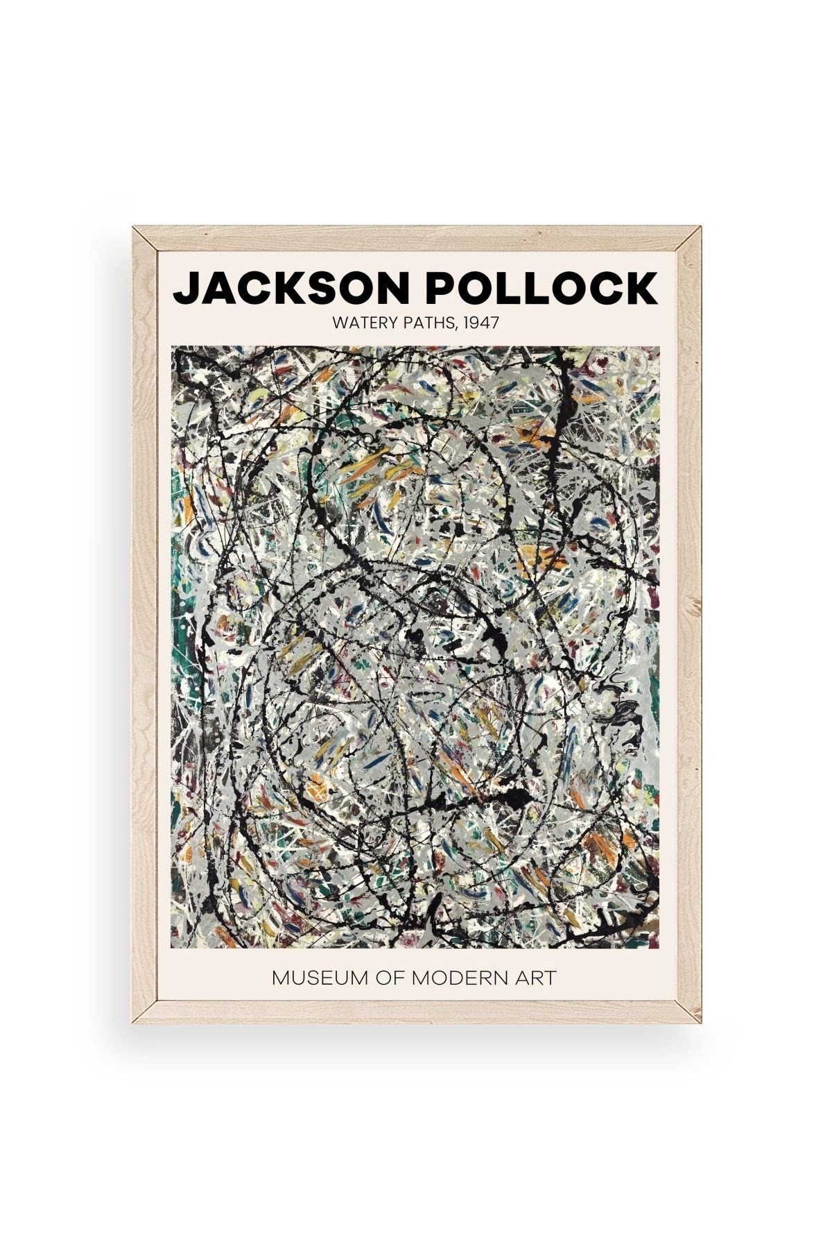 Jackson Polloc Ahşap Çerçeveli Tablo 17 x 23