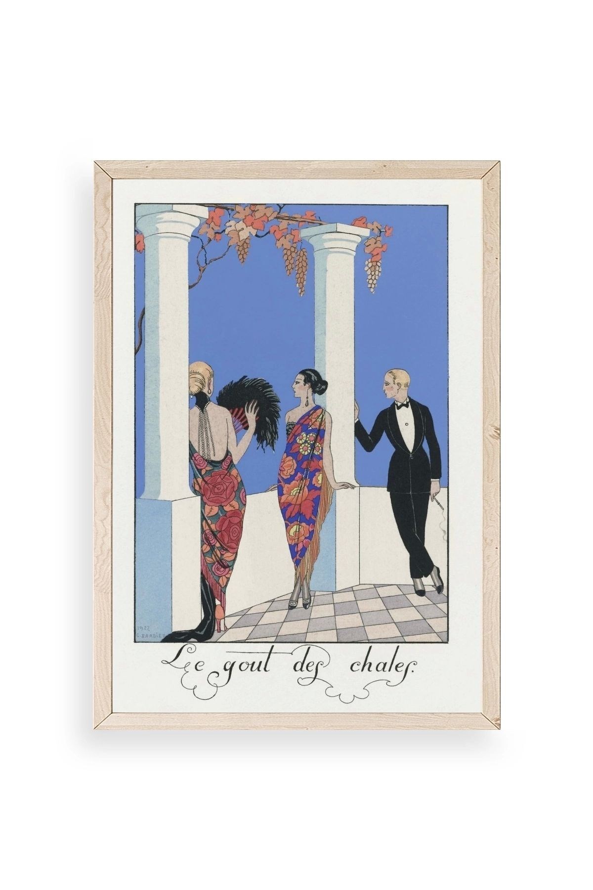 George Barbier Ahşap Çerçeveli Tablo 17 x 23