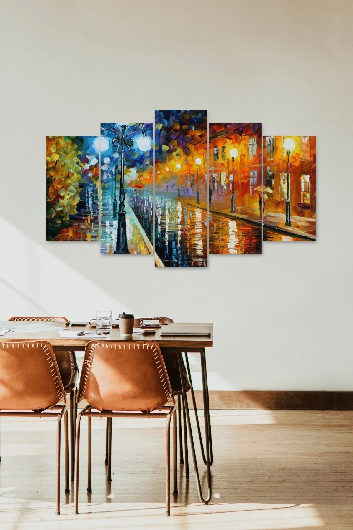 Sonbahar Yağmur 5 Parçalı Mdf Tablo 60 x 100