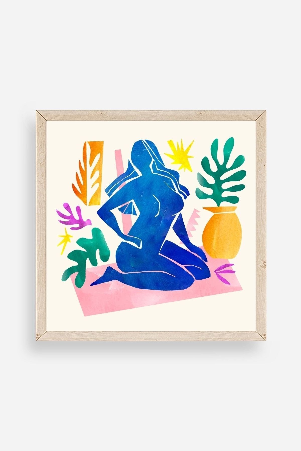 Kadın Ahşap Çerçeveli Tablo 42 x 42