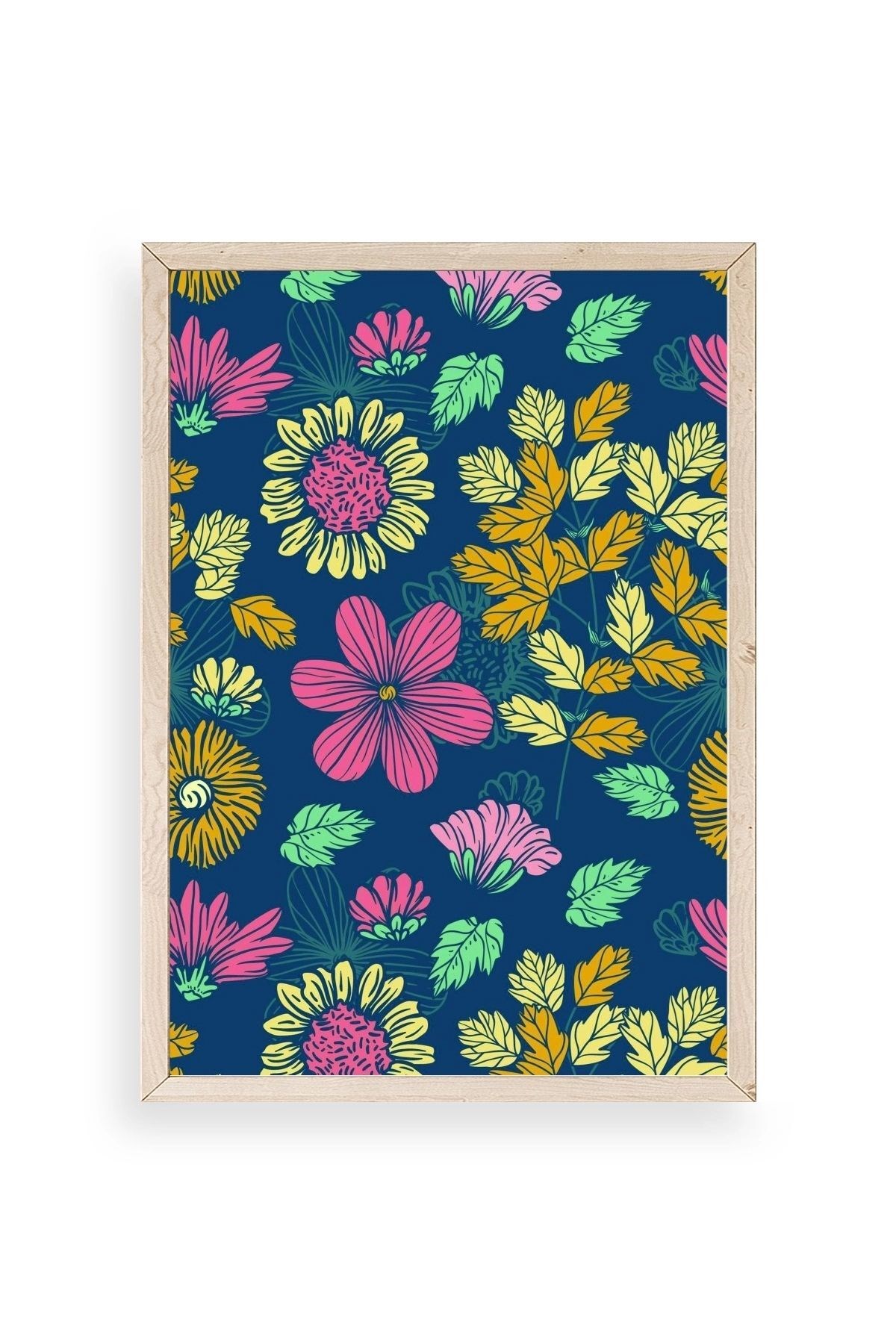 Çiçekler Ahşap Çerçeveli Tablo 17 x 23