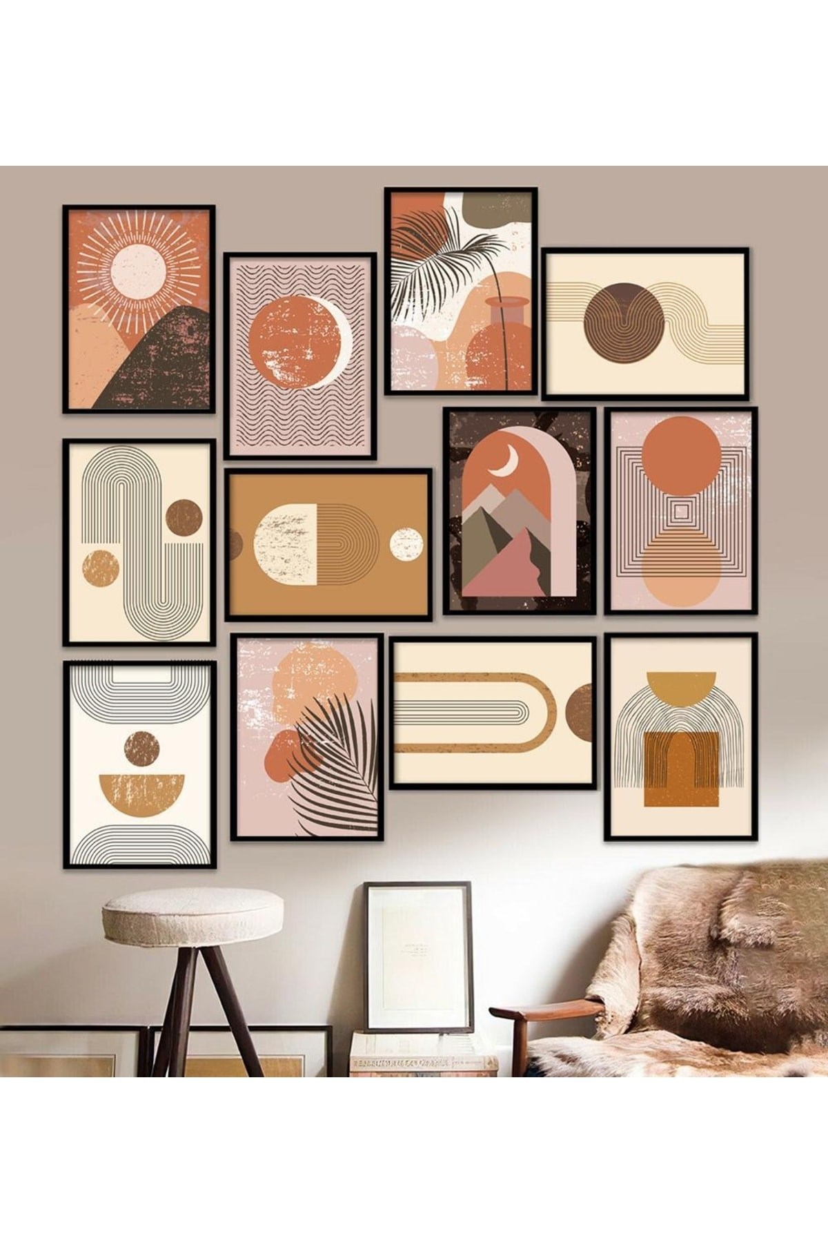 12 Parça Çerçeve Görünümlü Mdf Tablo Seti 15 x 20