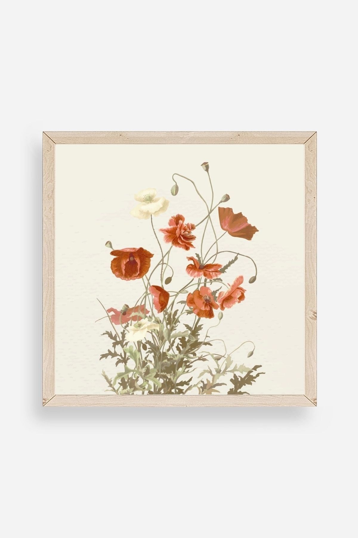 Çiçek Ahşap Çerçeveli Tablo 42 x 42