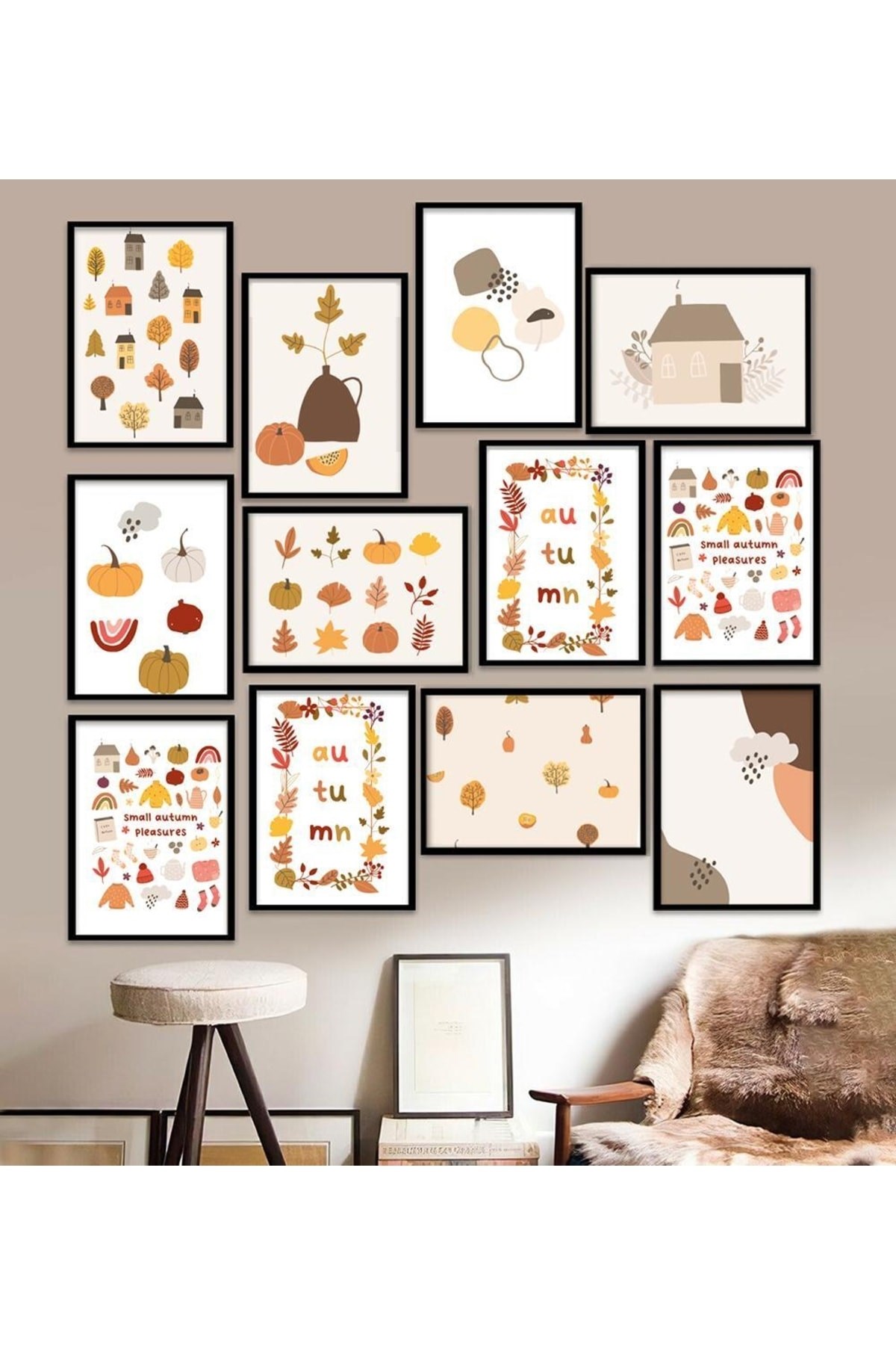 12 Parça Çerçeve Görünümlü Mdf Tablo Seti 15 x 20