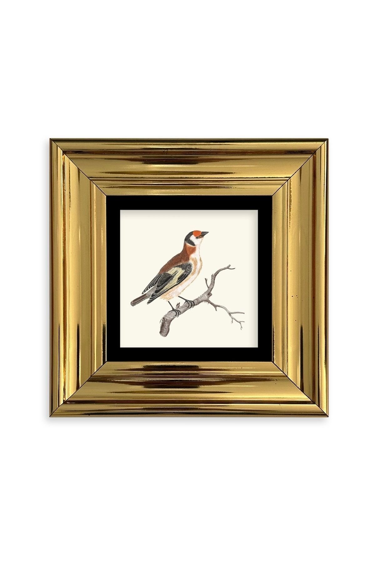 Dal ve Kuş Çerçeveli Taş Tablo 20 cm