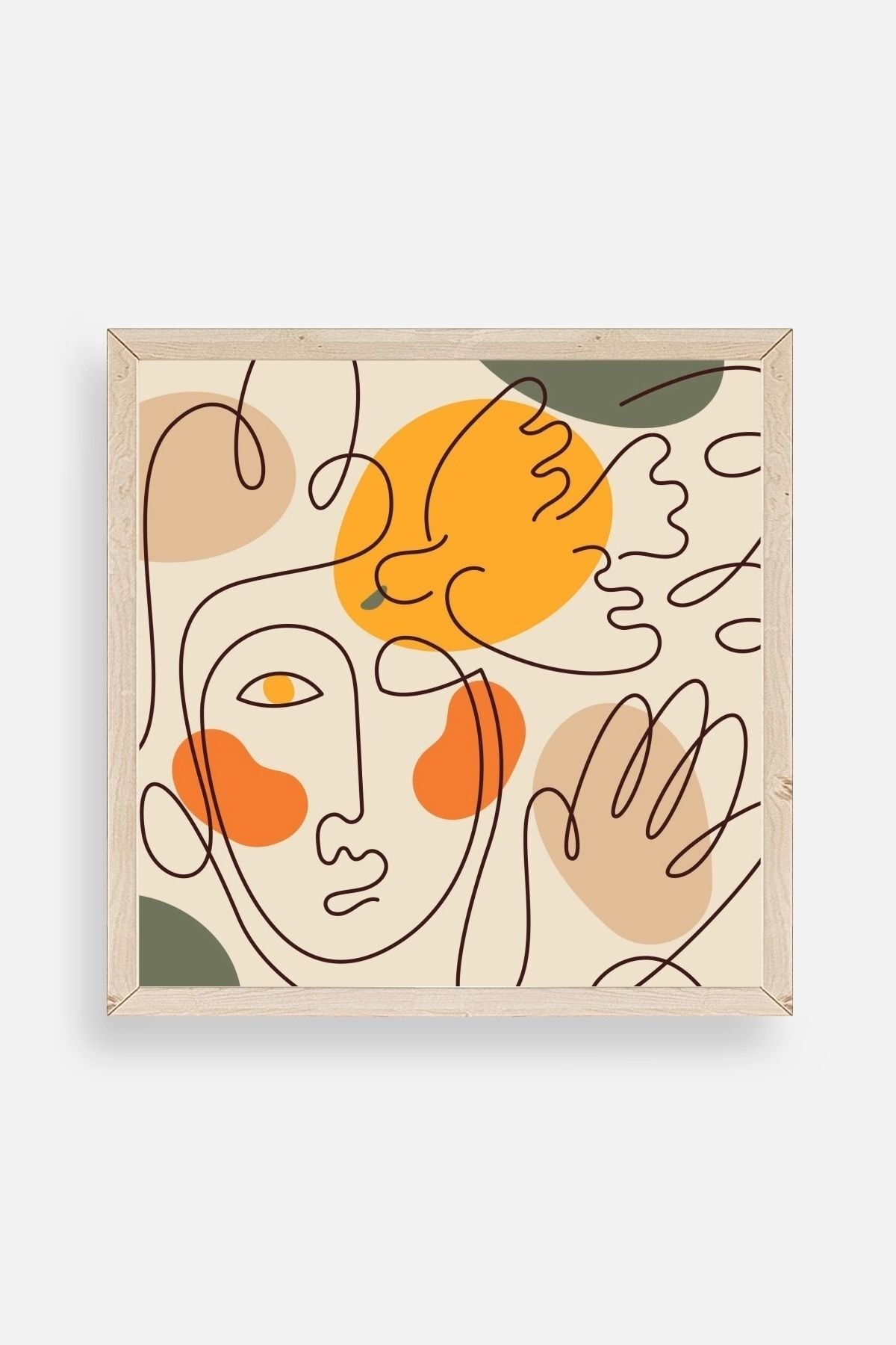 Modern Ahşap Çerçeveli Tablo 50 x 50