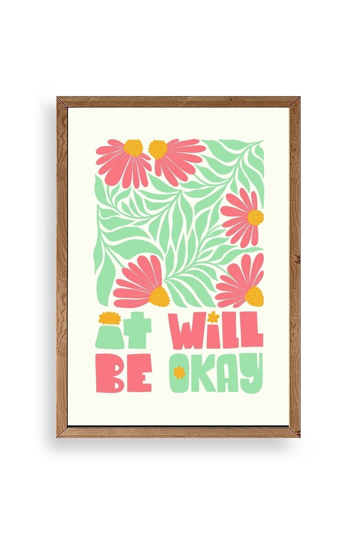 Motto Ahşap Çerçeveli Tablo 30 x 42