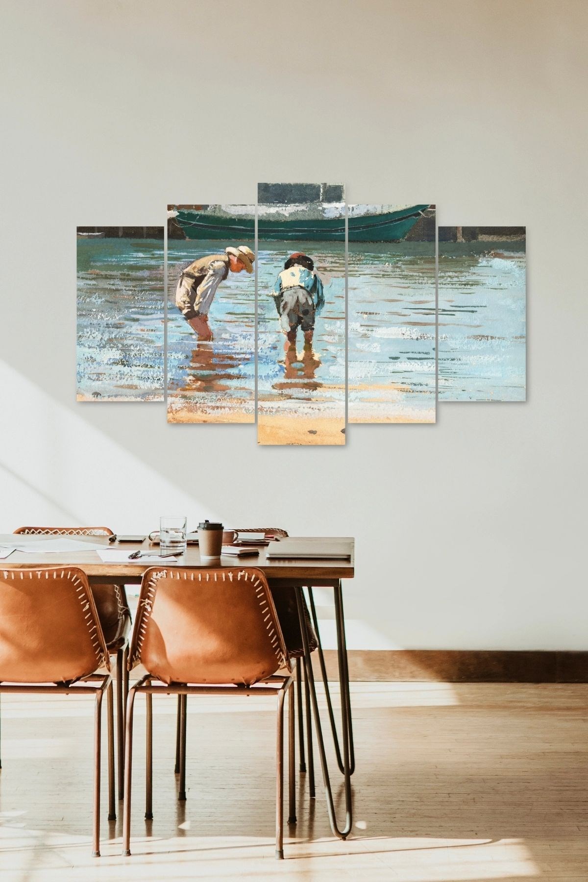 Deniz Manzarası 5 Parçalı Mdf Tablo 60 x 100