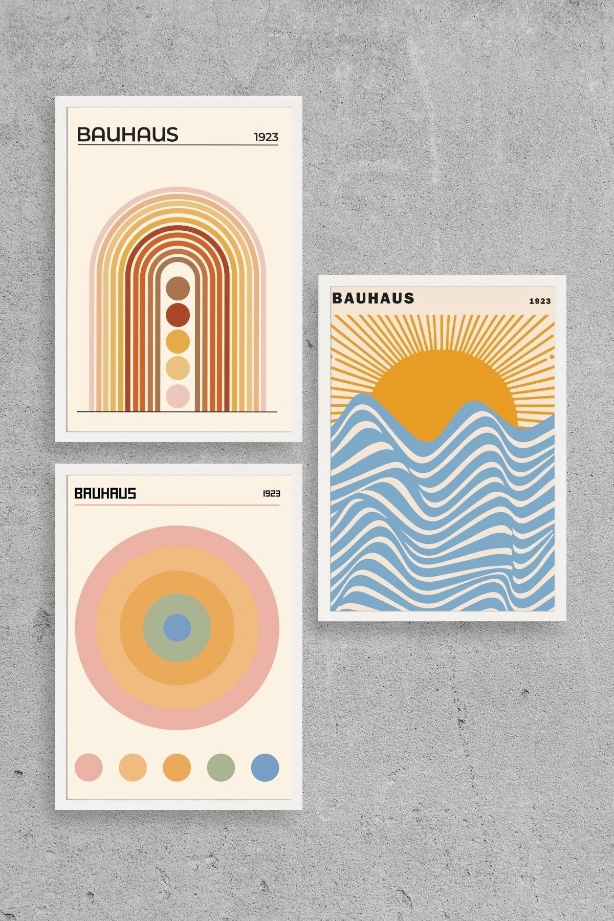 Bauhaus Üçlü Ahşap Çerçeveli Tablo 23 x 30