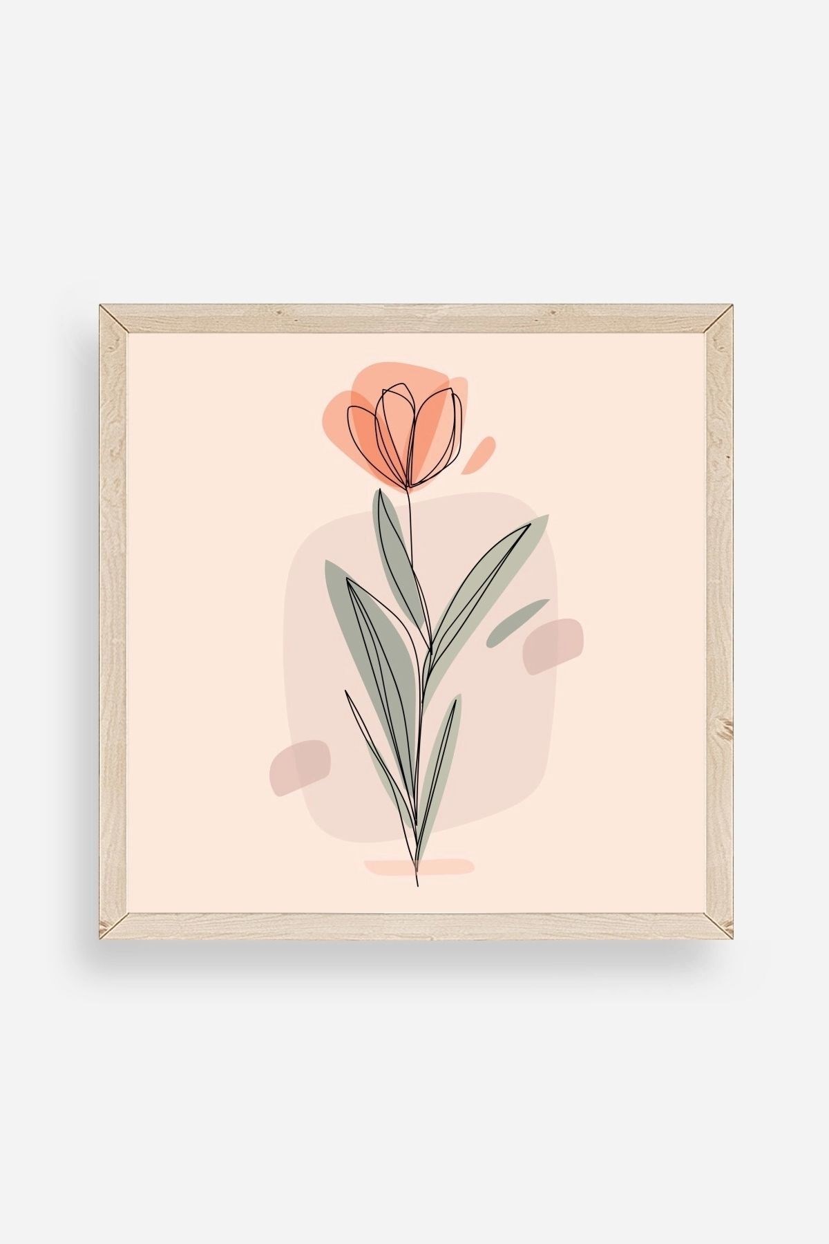 Çiçek Ahşap Çerçeveli Tablo 23 x 23