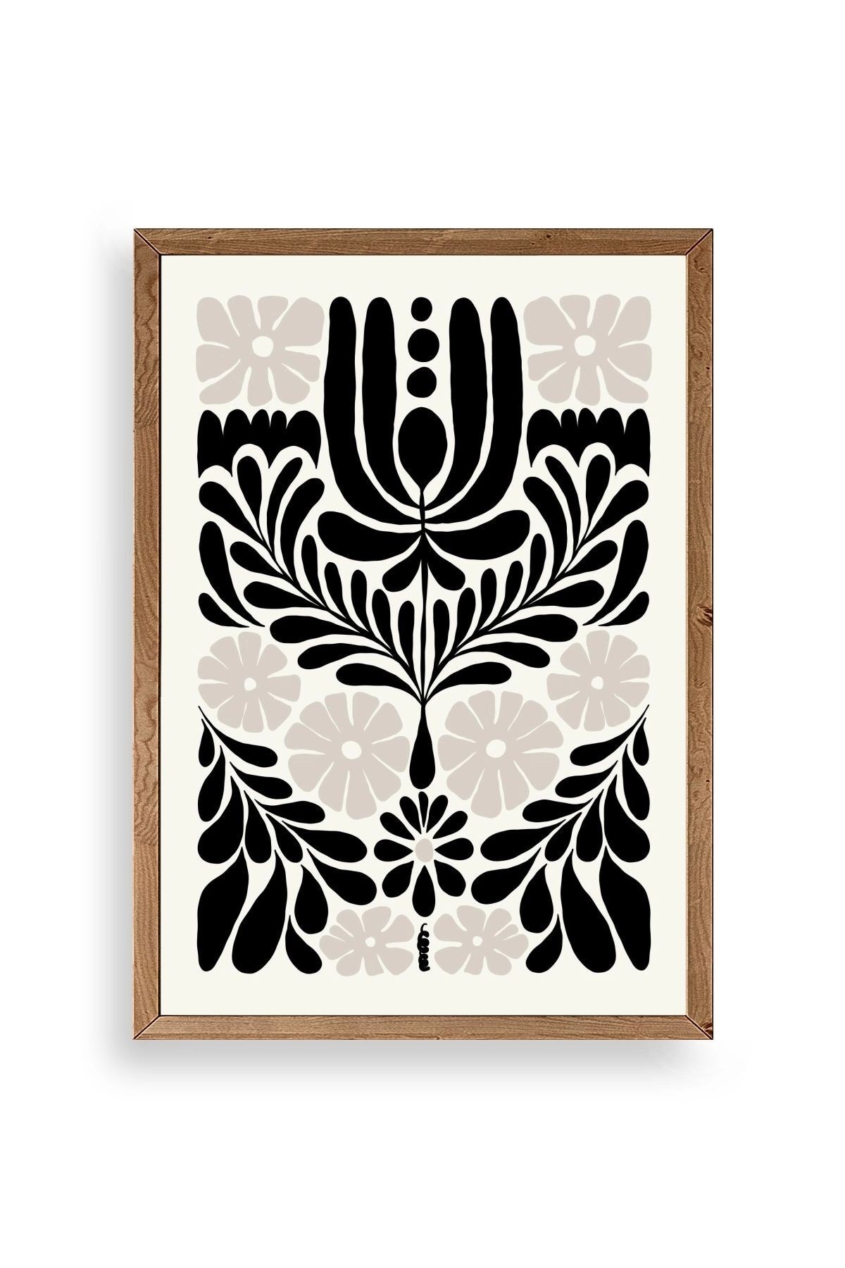 Çiçek Ahşap Çerçeveli Tablo 17 x 23