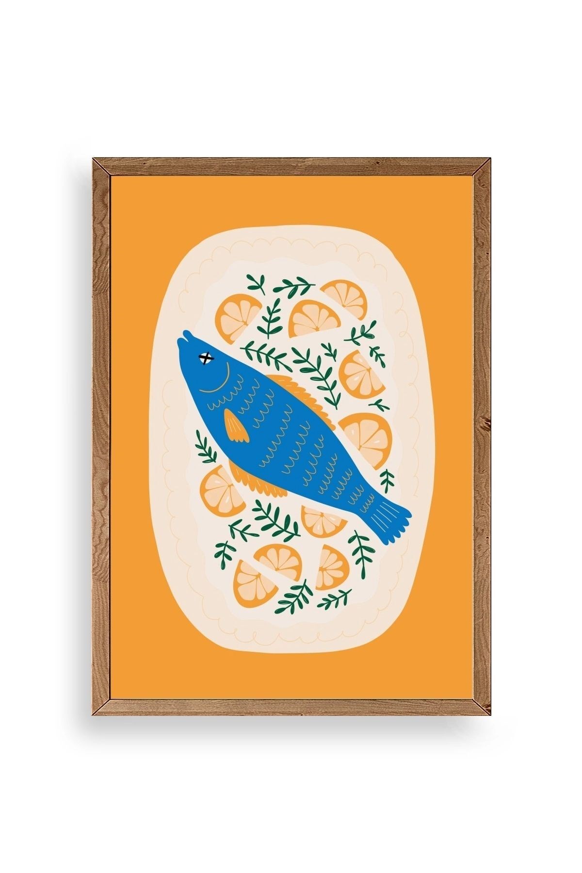 Balık Ahşap Çerçeveli Tablo 17 x 23