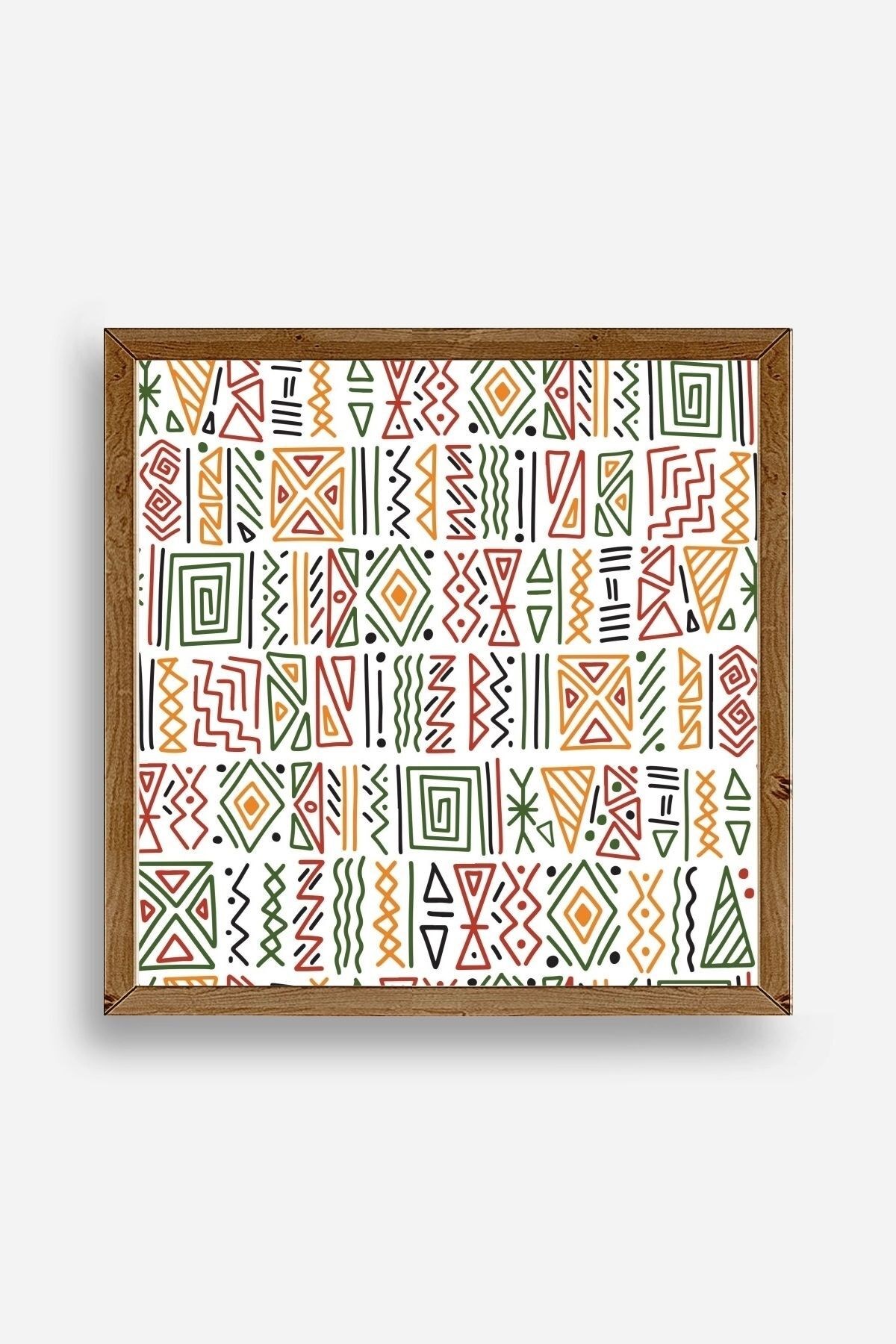 Çizgiler Ahşap Çerçeveli Tablo 50 x 50