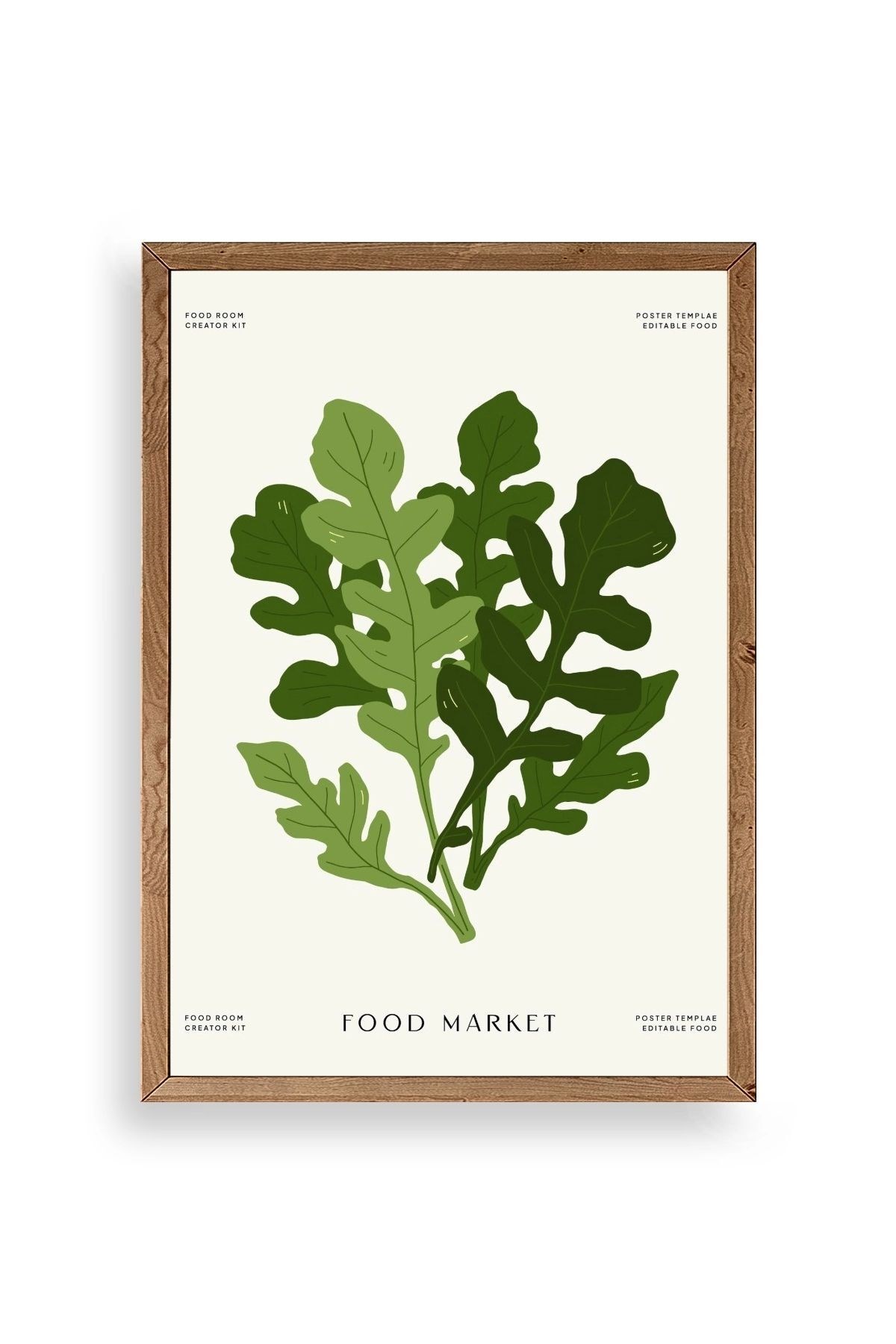 Yaprak Ahşap Çerçeveli Tablo 50 x 70