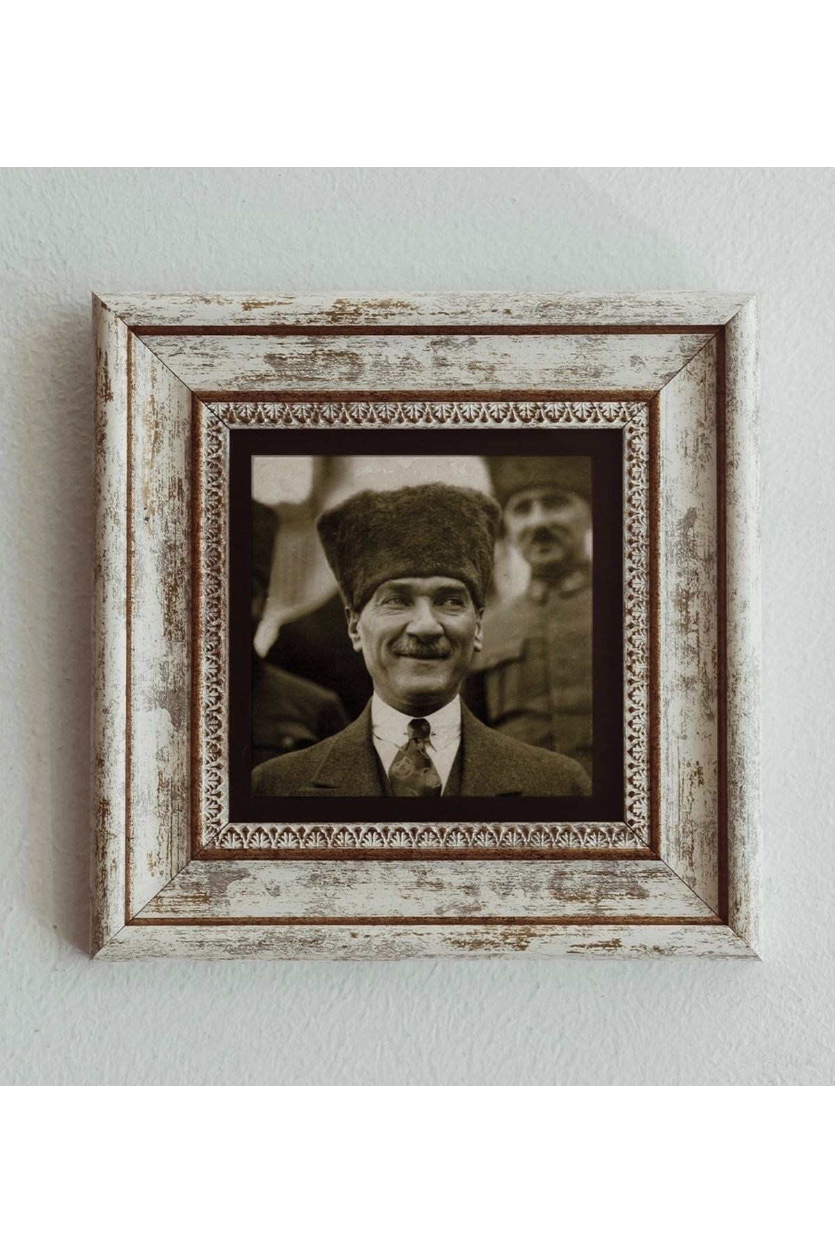 Atatürk Çerçeveli Taş Tablo , Çerçeveli Taş Duvar Dekoru 20 cm