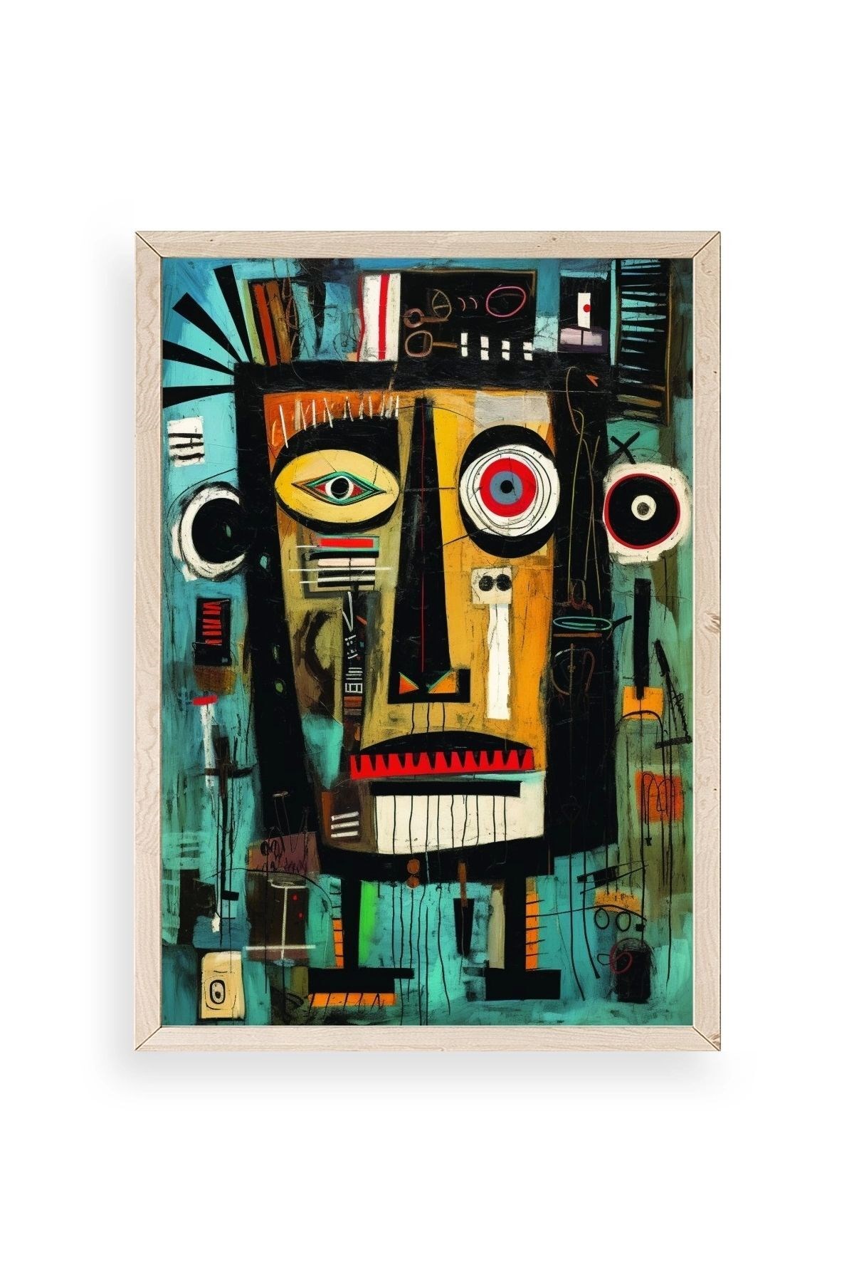 Soyut Ahşap Çerçeveli Tablo 50 x 70