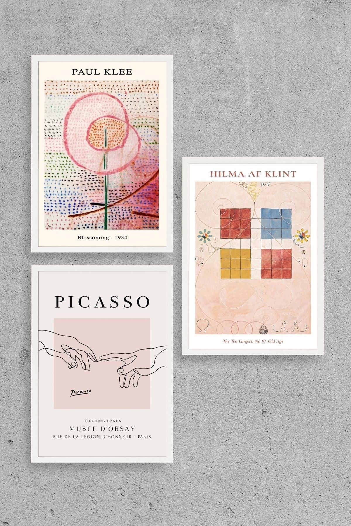 Ünlü Tablolar Üçlü Ahşap Çerçeveli Tablo 30 x 40