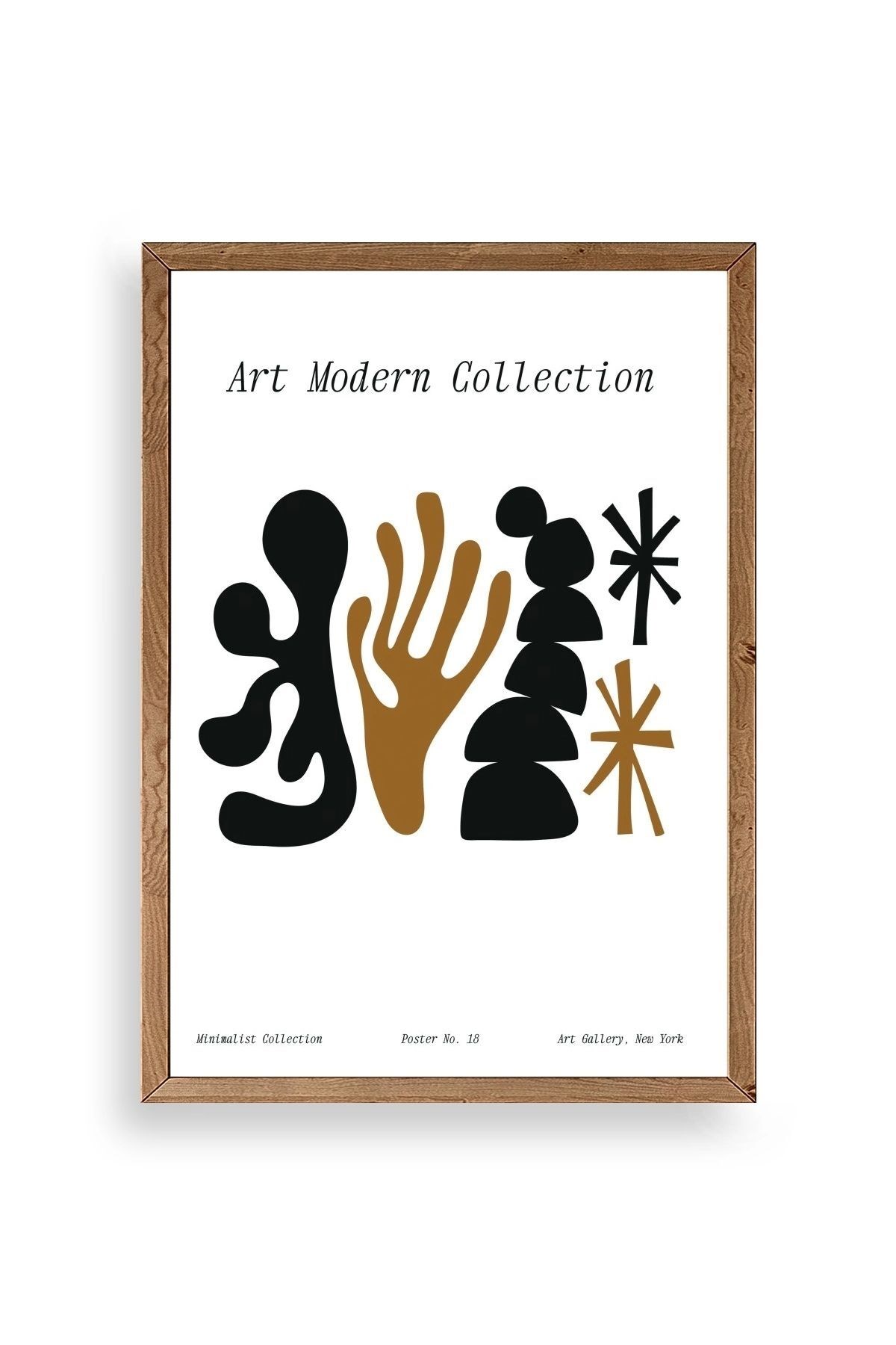 Soyut Ahşap Çerçeveli Tablo 30 x 42