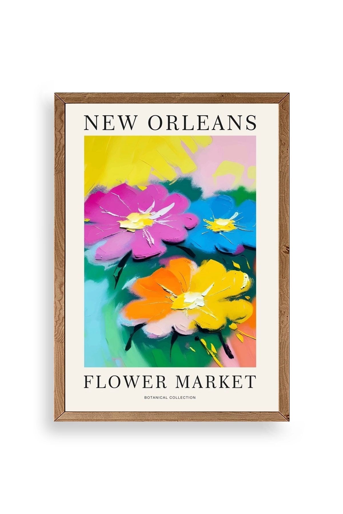 Çiçek Ahşap Çerçeveli Tablo 50 x 70