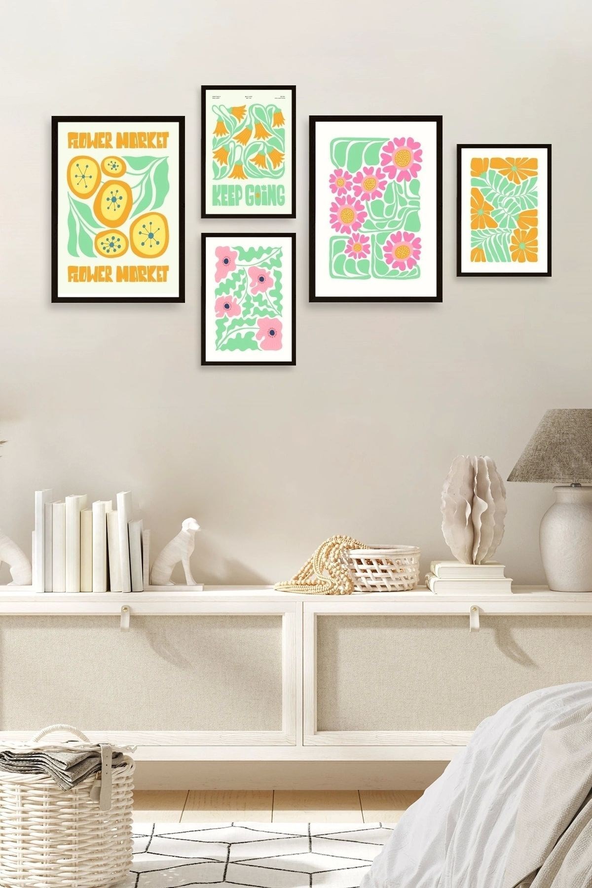 Flower Market 5'li Tablo 30 x 40