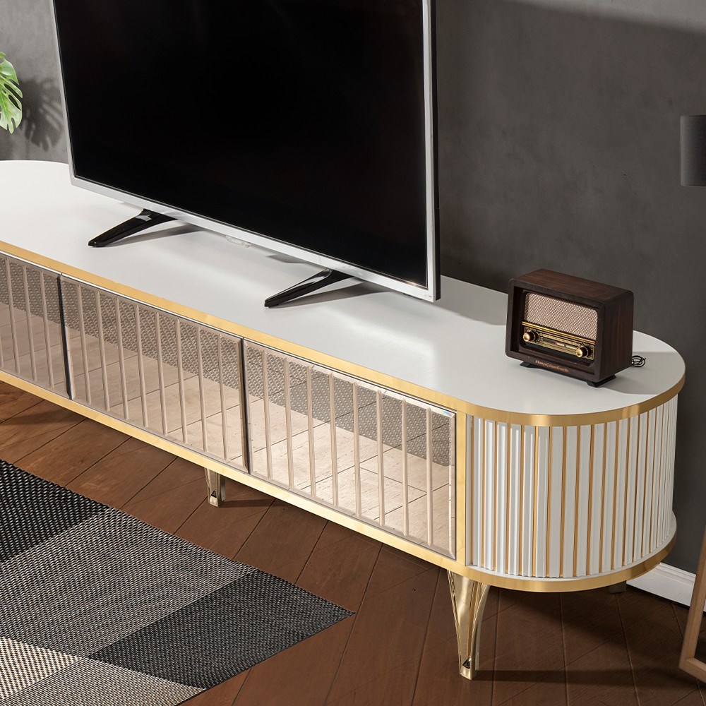 CVC WOOD FireGlow TV Ünitesi - 180 cm - 6 Renk Seçeneği - Modern ve Şık Tasarım