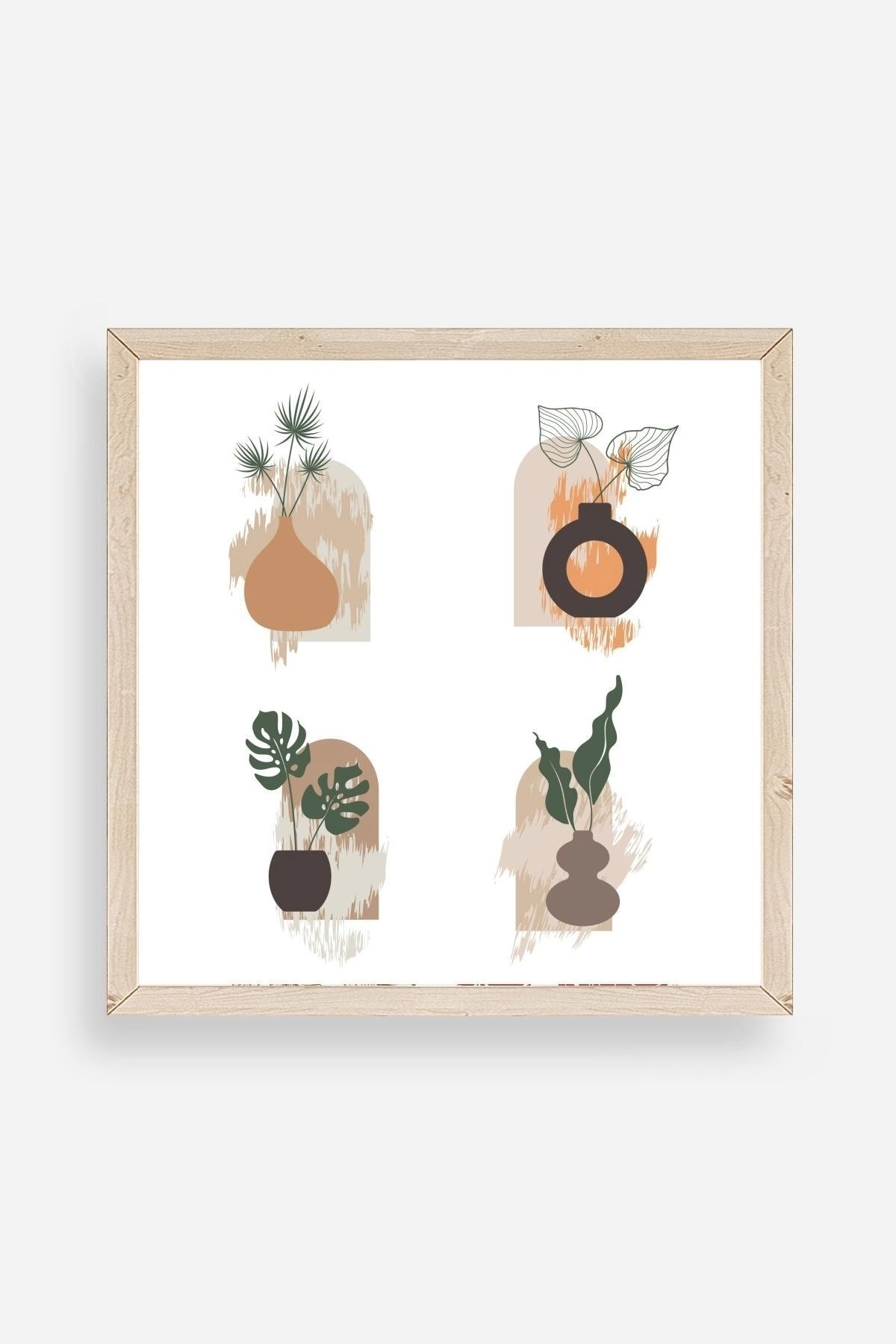 Çiçek Ahşap Çerçeveli Tablo 23 x 23