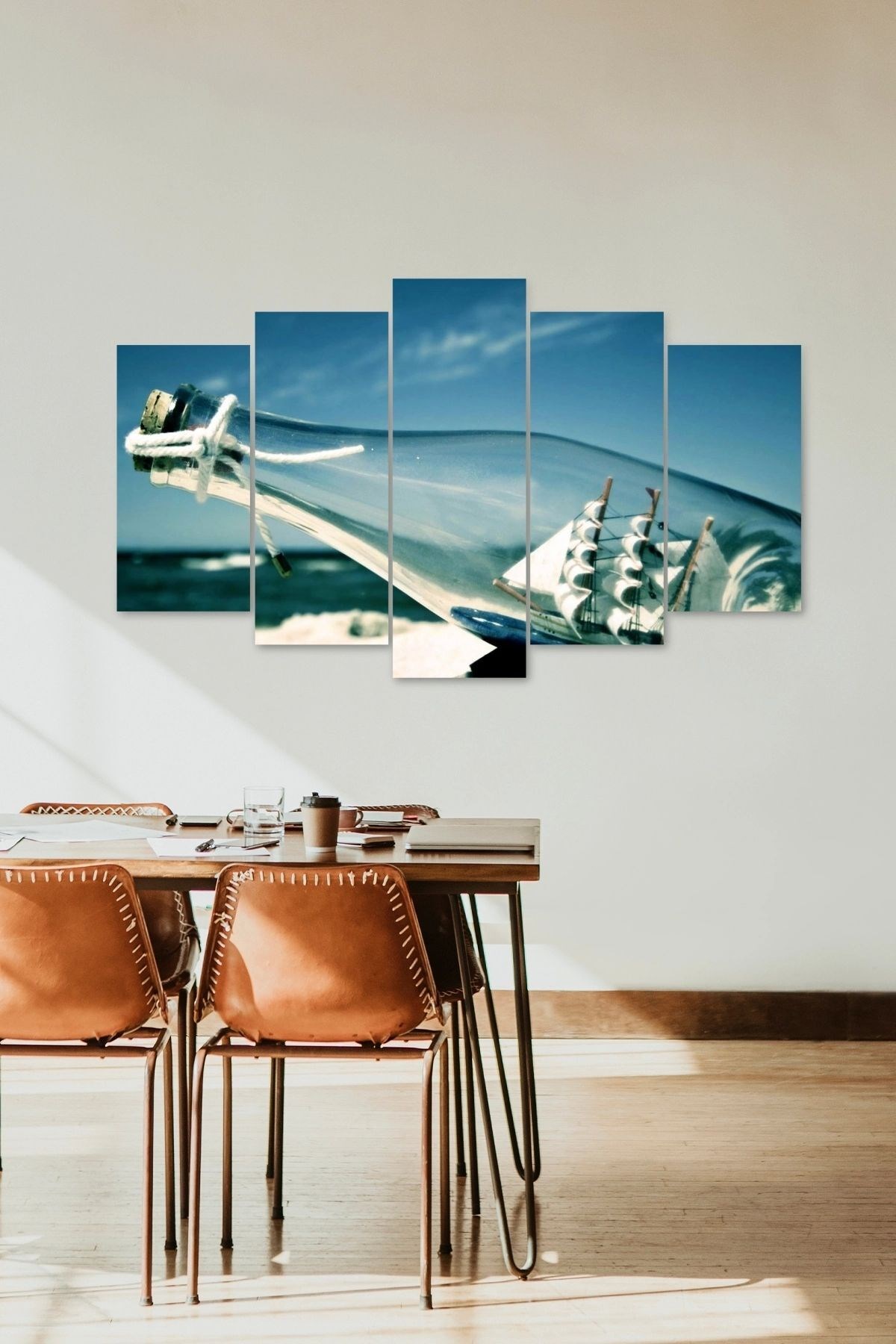 Deniz Manzarası 5 Parçalı Mdf Tablo 60 x 100