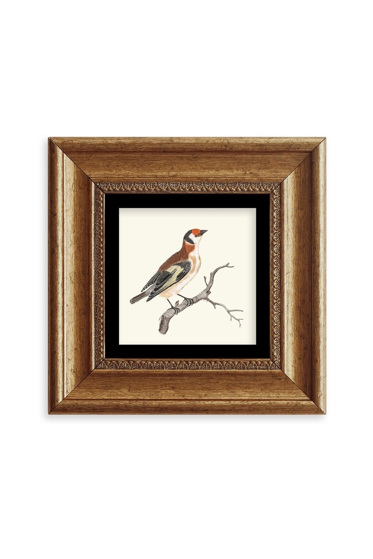 Dal ve Kuş Çerçeveli Taş Tablo 20 cm