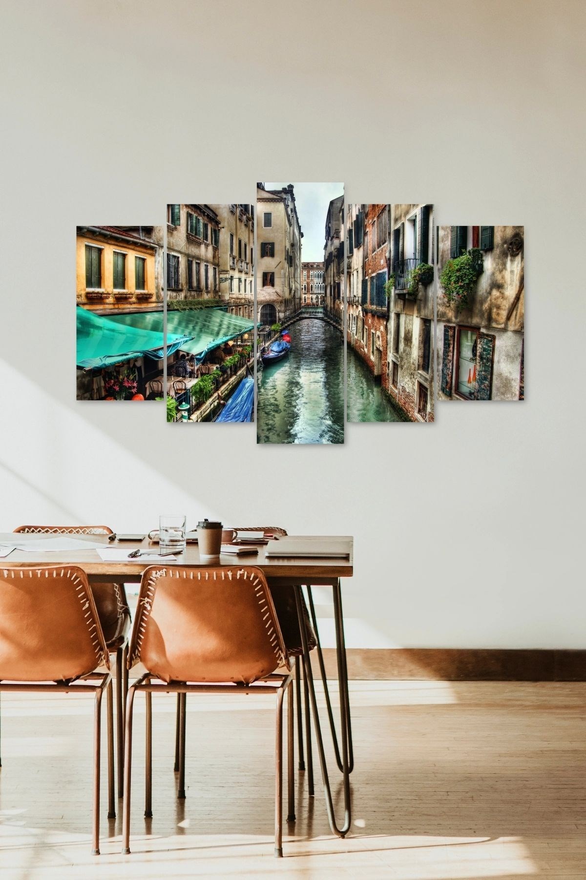 Şehir Manzarası 5 Parçalı Mdf Tablo 60 x 100