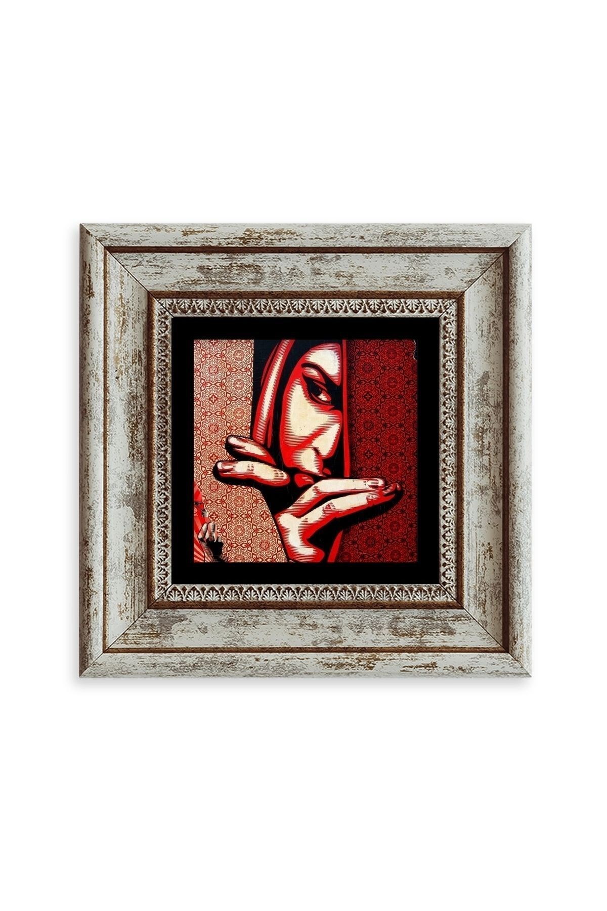 Kadın Çerçeveli Taş Tablo 20 cm