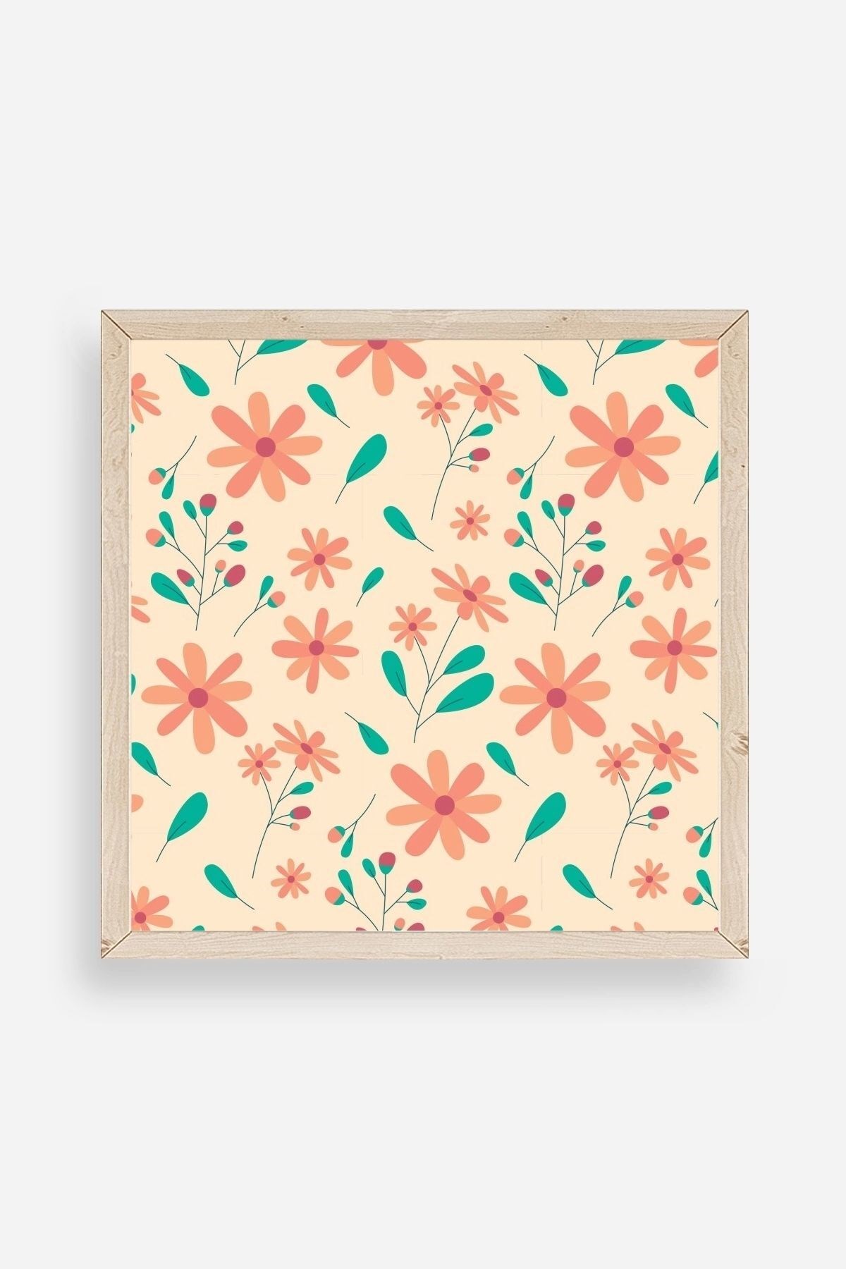 Çiçek Ahşap Çerçeveli Tablo 23 x 23