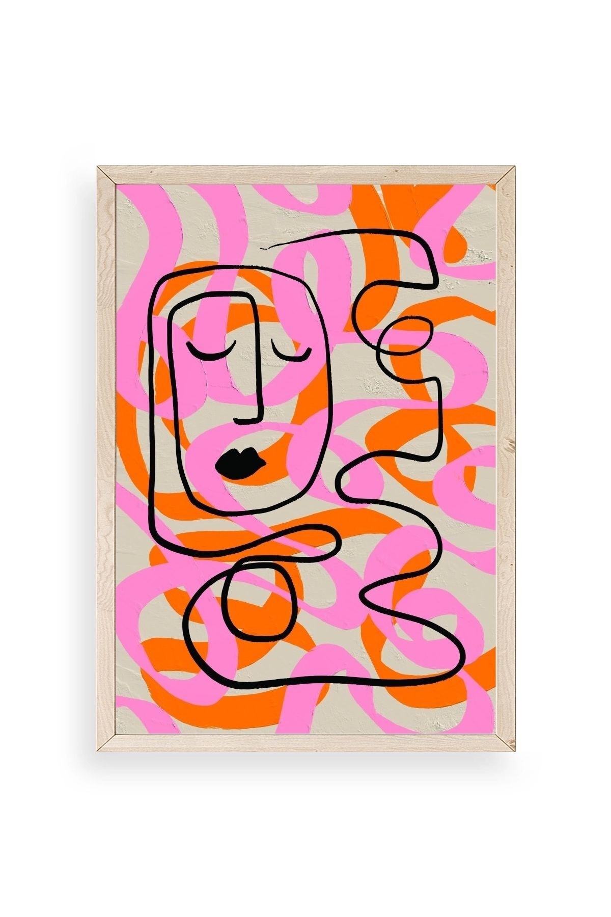 Soyut Ahşap Çerçeveli Tablo 17 x 23