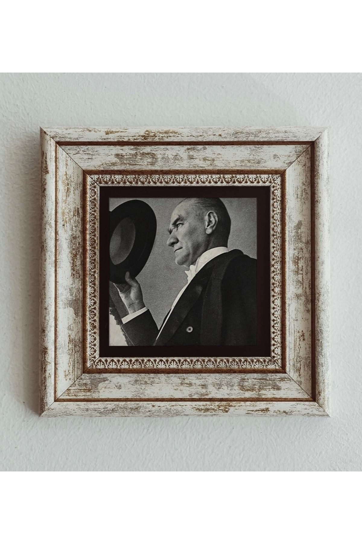 Atatürk Çerçeveli Taş Tablo , Çerçeveli Taş Duvar Dekoru 20 cm