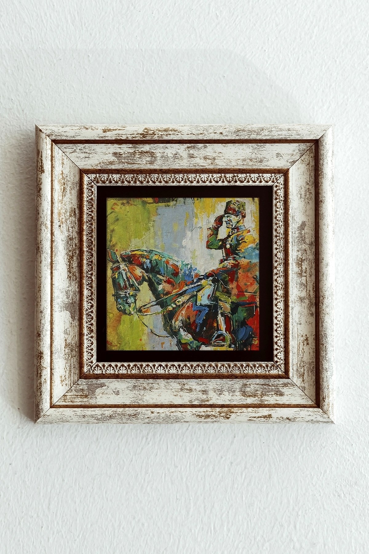 Atatürk Çerçeveli Taş Tablo , Çerçeveli Taş Duvar Dekoru-enkcrcvtbl-00127 20 cm