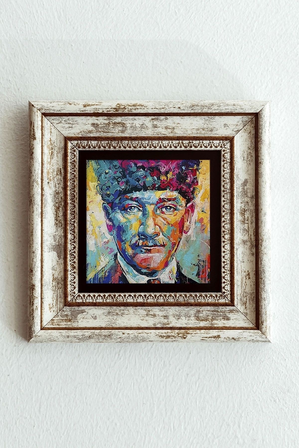 Atatürk Çerçeveli Taş Tablo , Çerçeveli Taş Duvar Dekoru-enkcrcvtbl-00197 20 cm