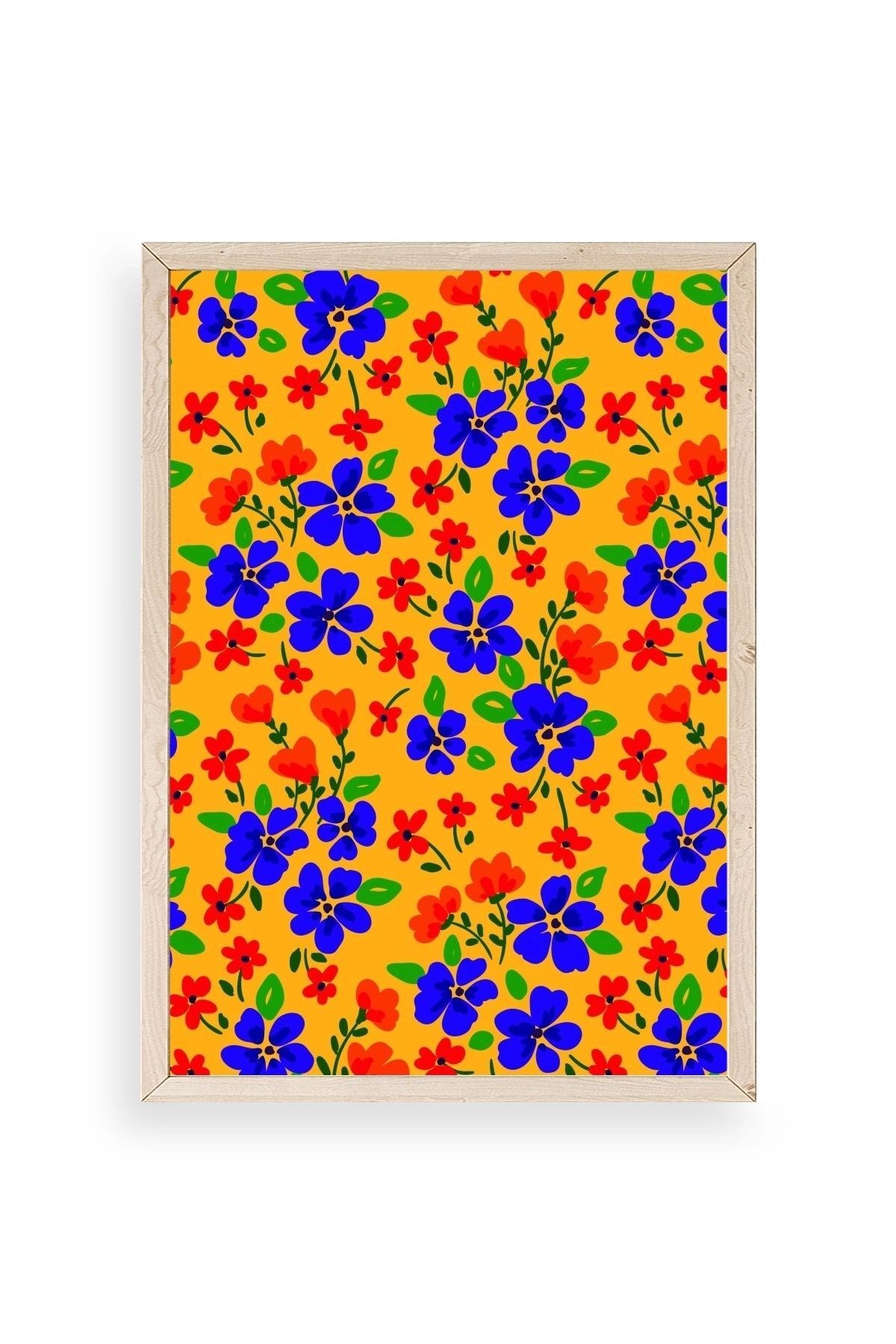 Çiçekler Ahşap Çerçeveli Tablo 50 x 70