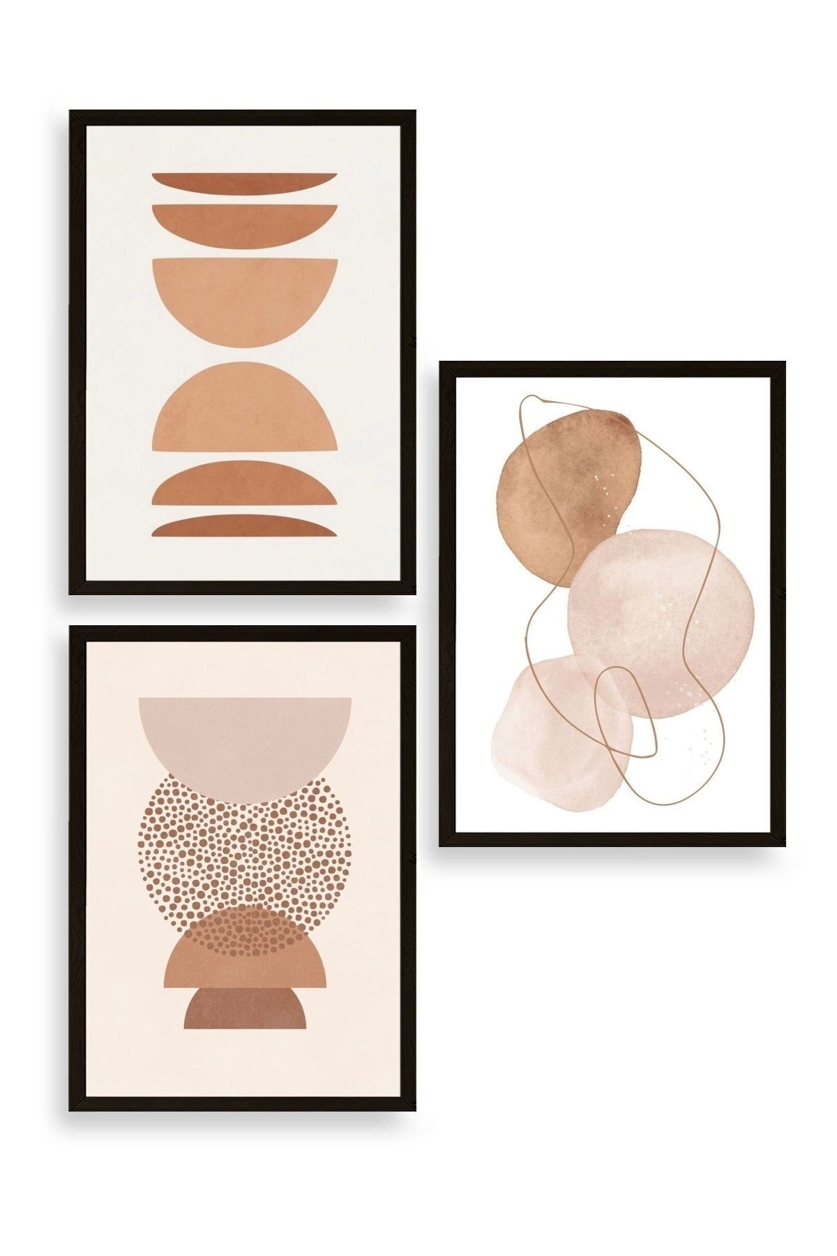 Modern Üçlü Ahşap Çerçeveli Tablo 40 x 60