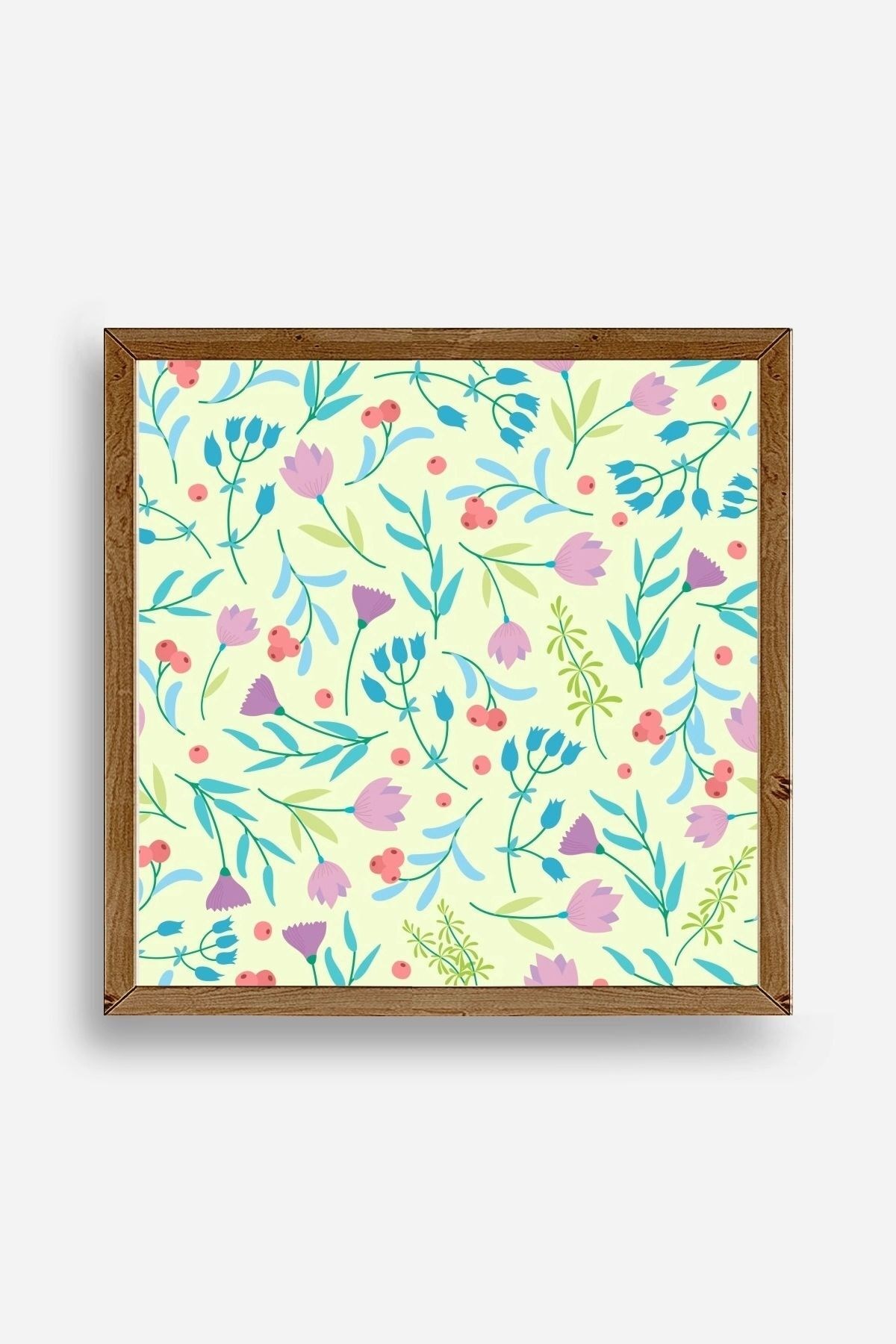 Çiçek Ahşap Çerçeveli Tablo 50 x 50