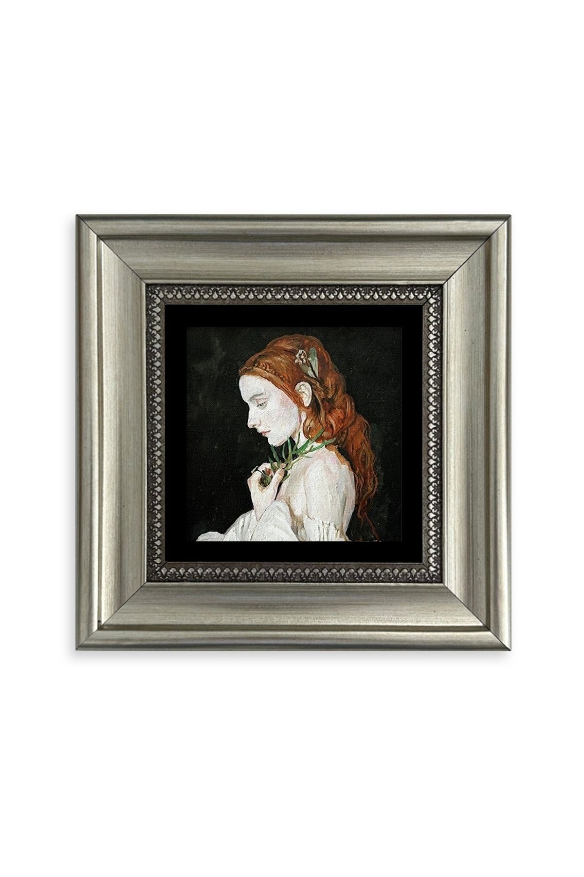 Kadın Çerçeveli Taş Tablo 20 cm